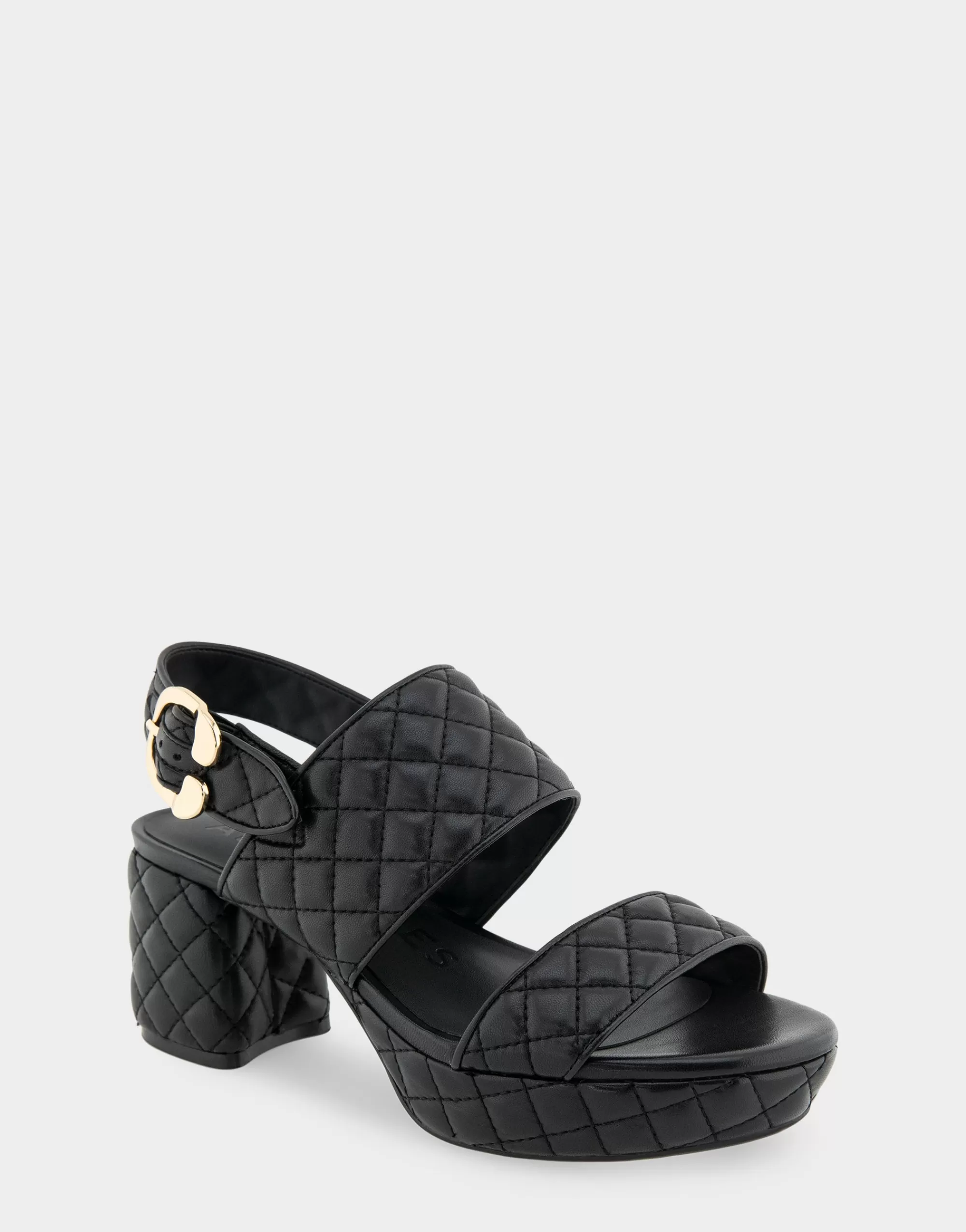 Aerosoles Platforms | Platforms*Comfortable Women's Platform Sandal in Black Quilted Leather Leather
