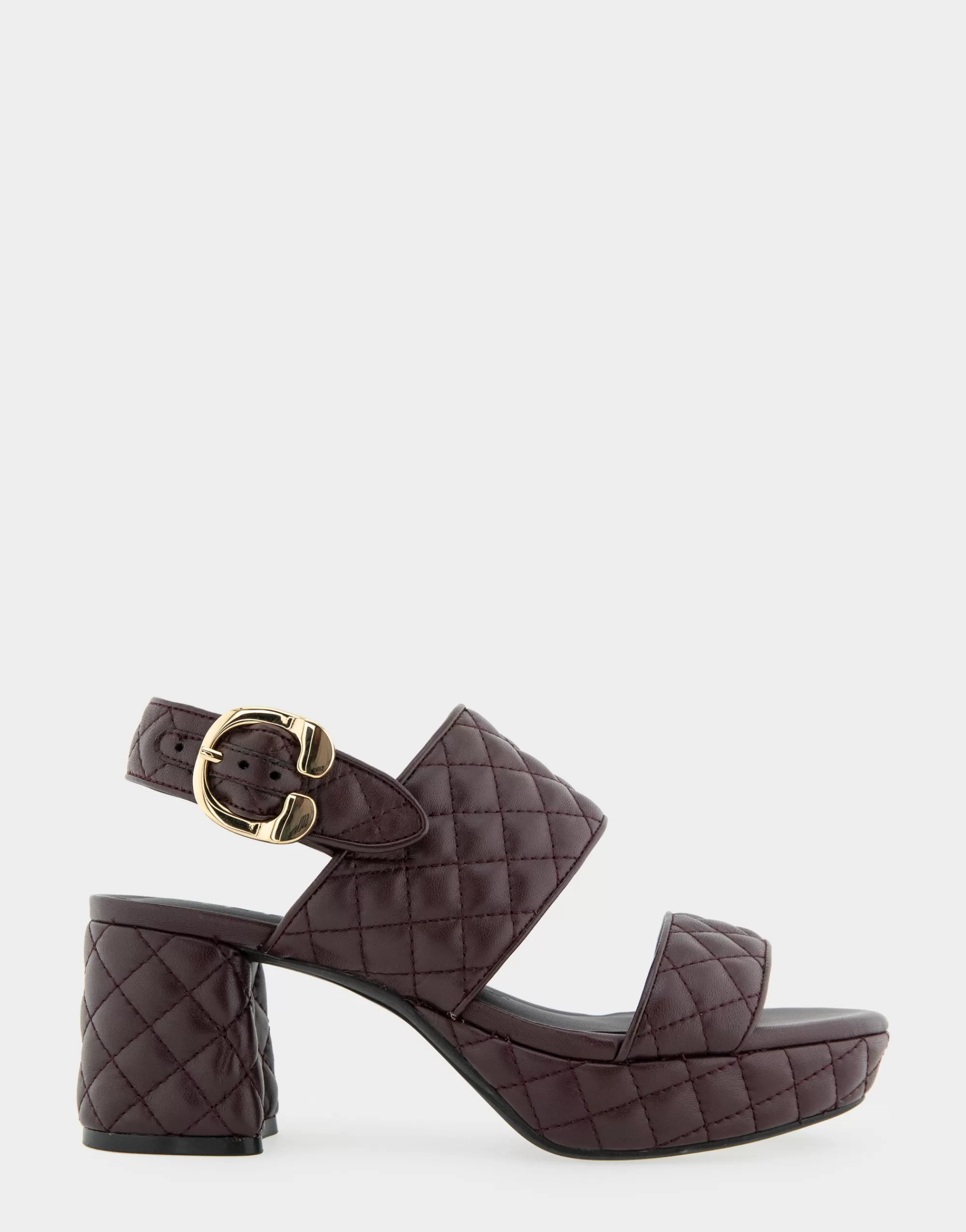 Aerosoles Platforms | Platforms*Comfortable Women's Platform Sandal in Deep Aubergine Quilted Leather Leather
