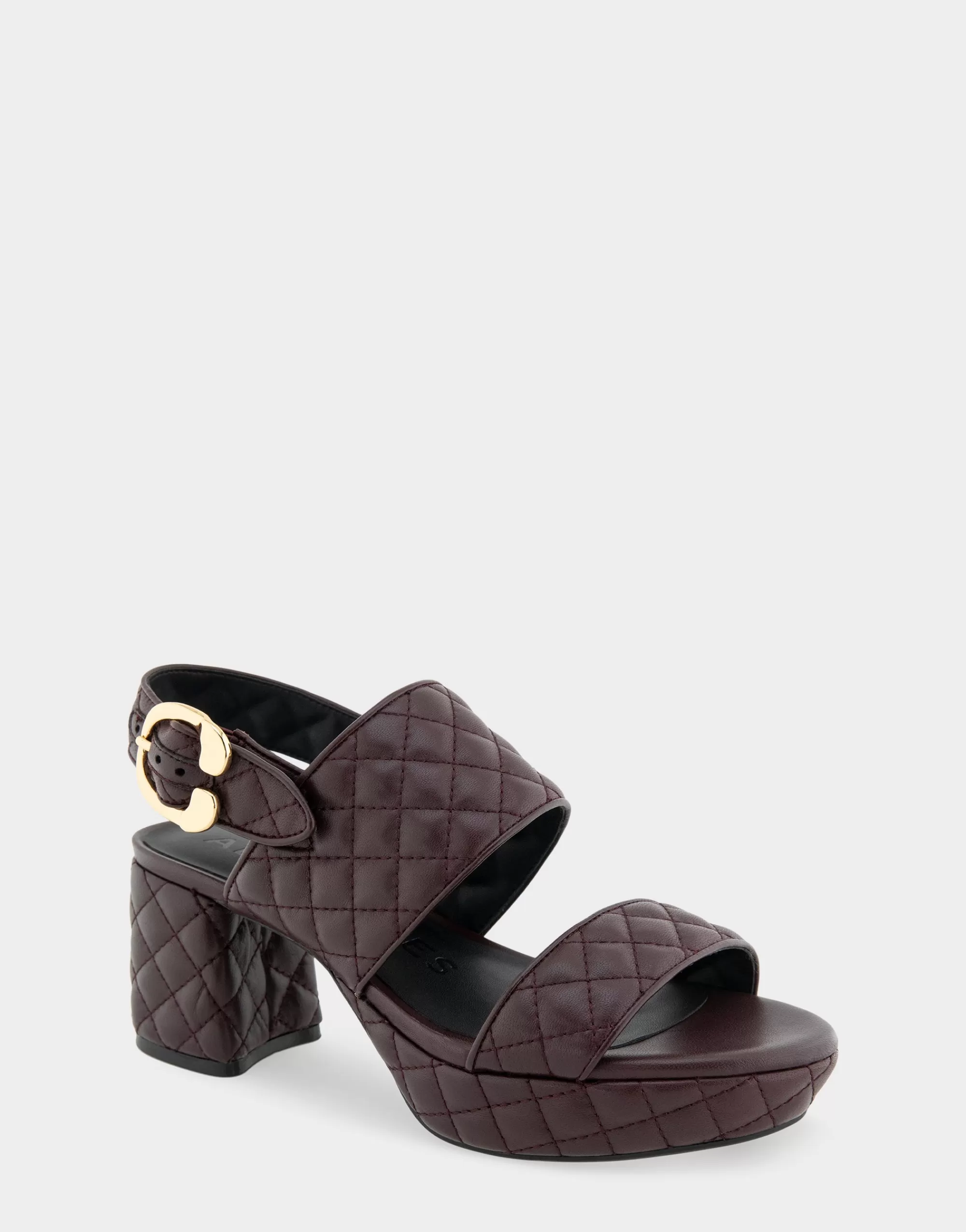 Aerosoles Platforms | Platforms*Comfortable Women's Platform Sandal in Deep Aubergine Quilted Leather Leather