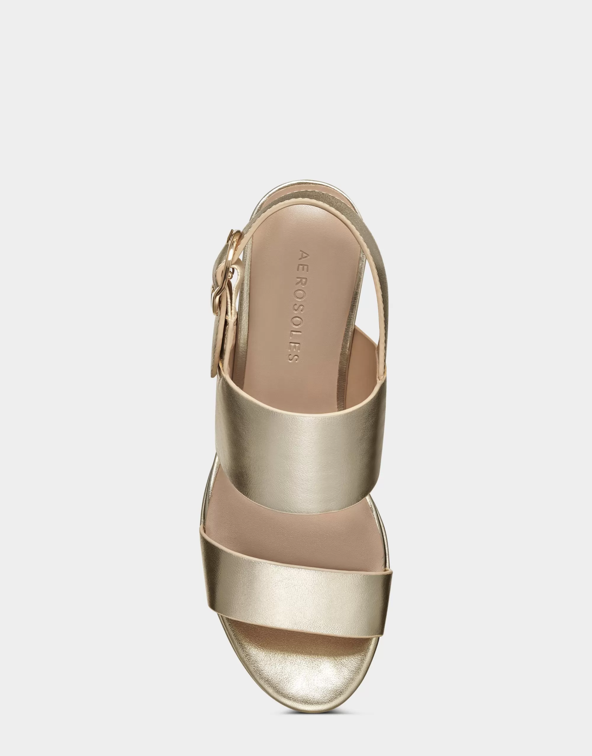 Aerosoles Dress | Platforms*Comfortable Women's Platform Sandal in Gold Metallic Leather