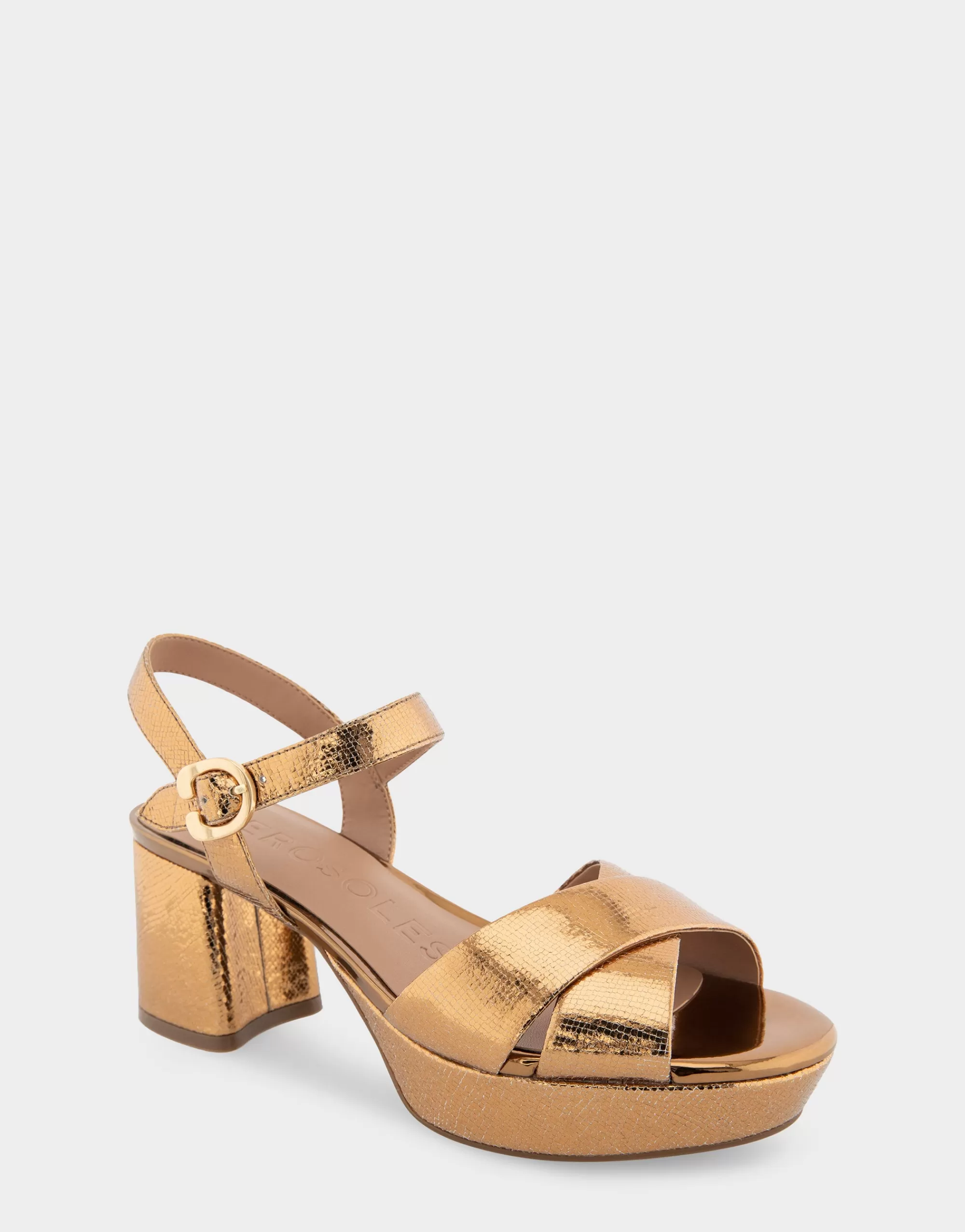 Aerosoles Platforms*Comfortable Women's Platform Sandal in Light Bronze Genuine Leather