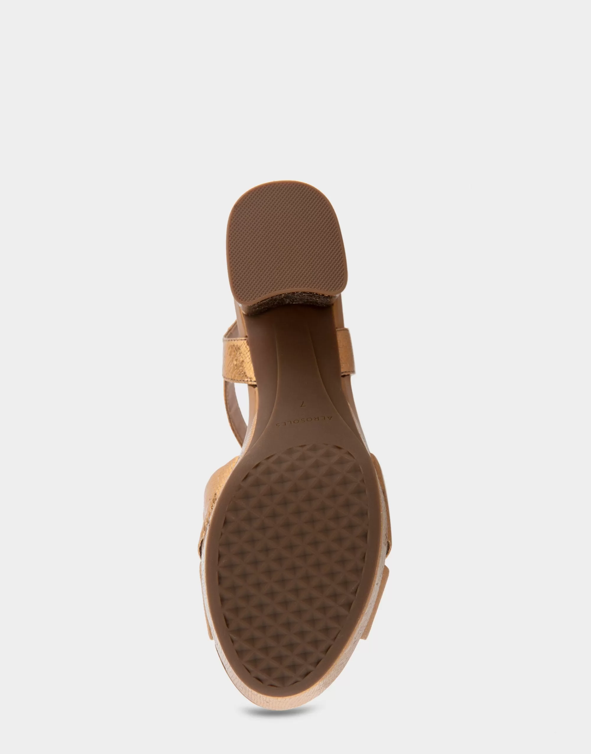 Aerosoles Platforms*Comfortable Women's Platform Sandal in Light Bronze Genuine Leather