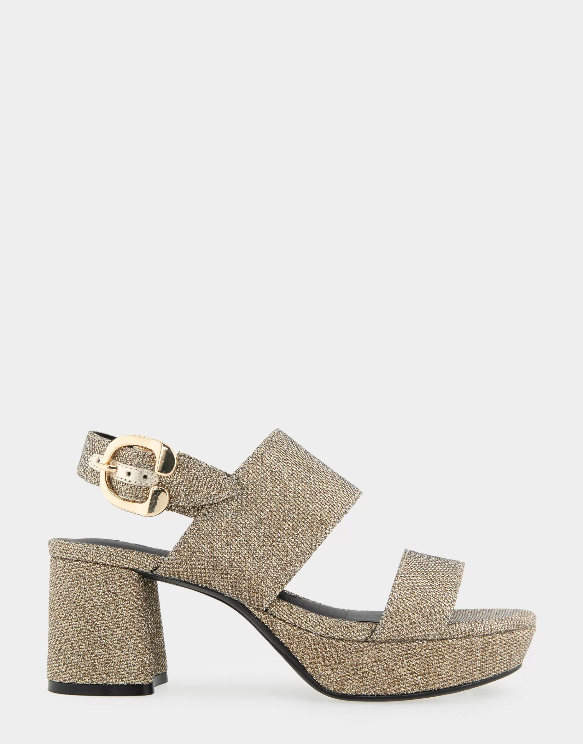 Aerosoles Platforms | Platforms*Comfortable Women's Platform Sandal in Soft Gold Fabric Metallic Lame Fabric