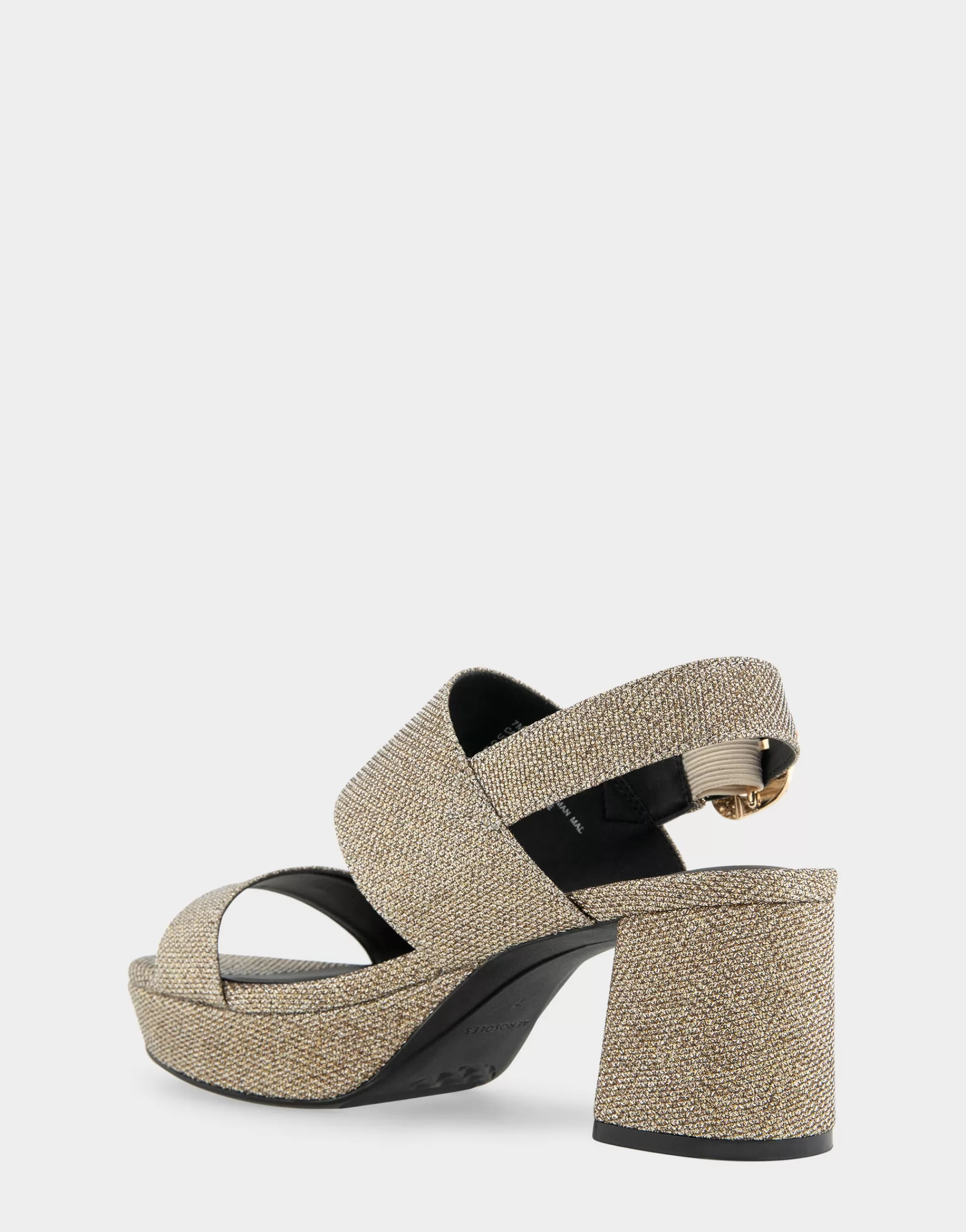 Aerosoles Platforms | Platforms*Comfortable Women's Platform Sandal in Soft Gold Fabric Metallic Lame Fabric