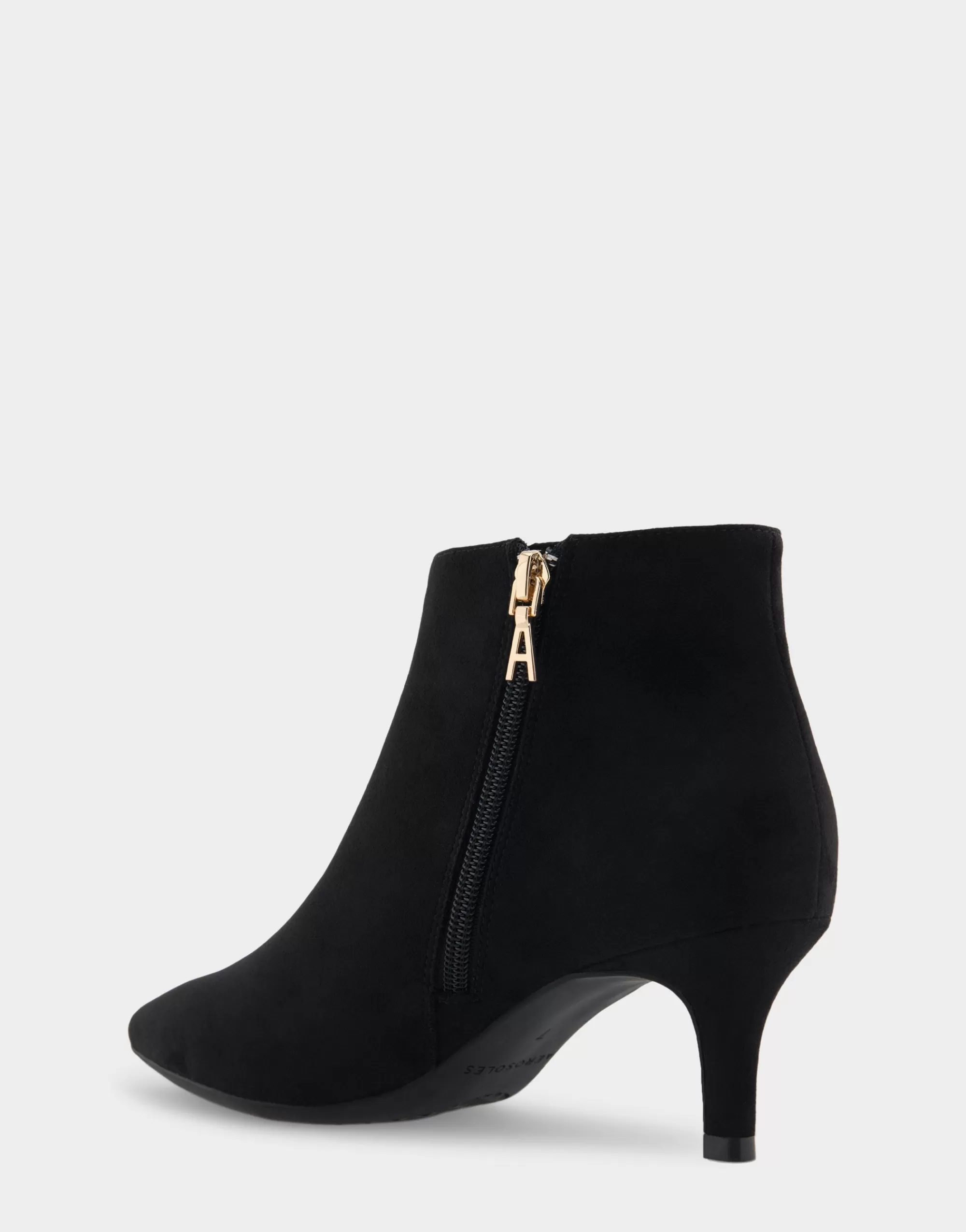 Aerosoles Heeled Boots | Ankle Boots*Comfortable Women's Point Toe Kitten Heel Bootie in Black Faux Suede