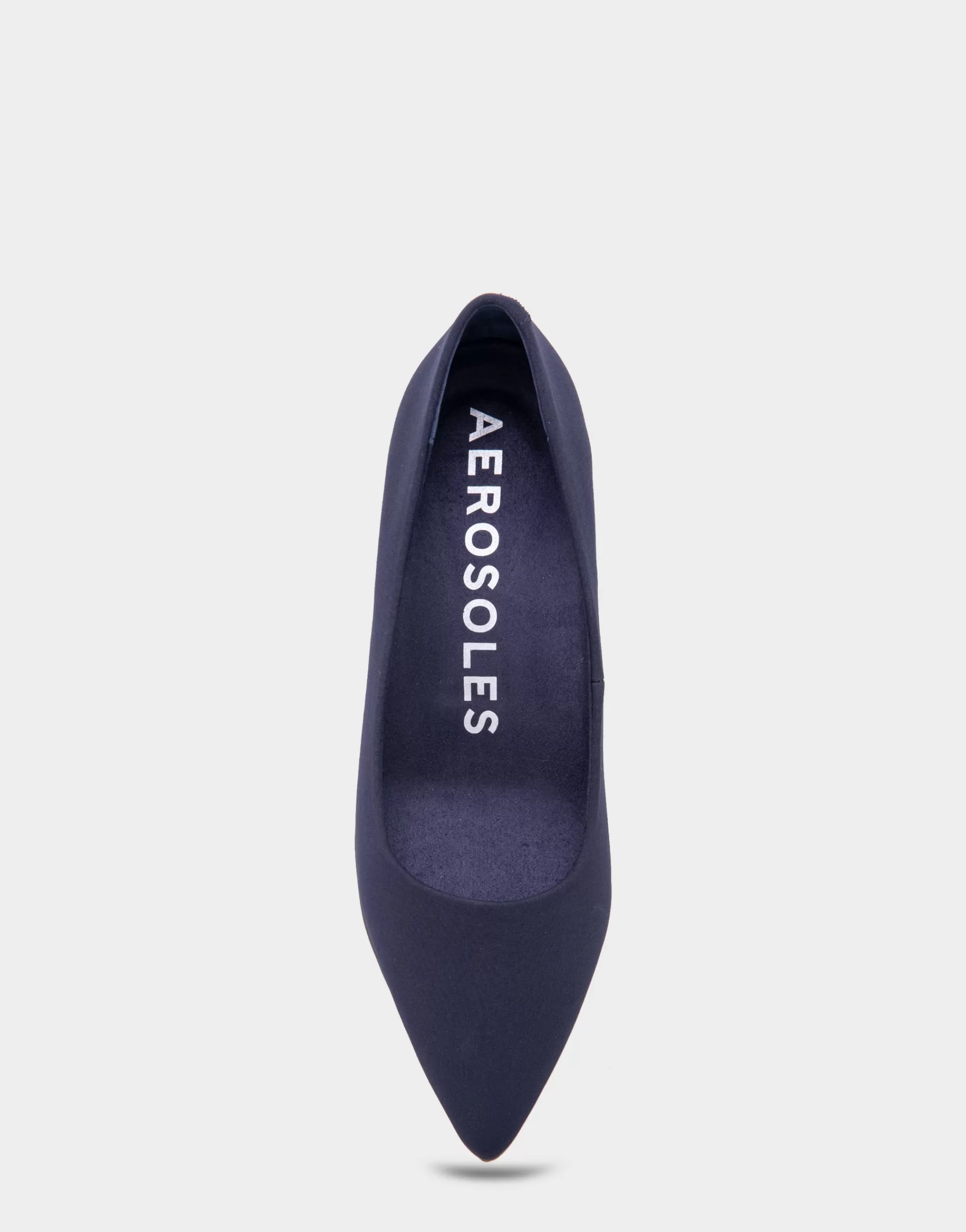Aerosoles Pumps*Comfortable Women's Point Toe Kitten Heel Pump in Navy Stretch Gabardine Fabric