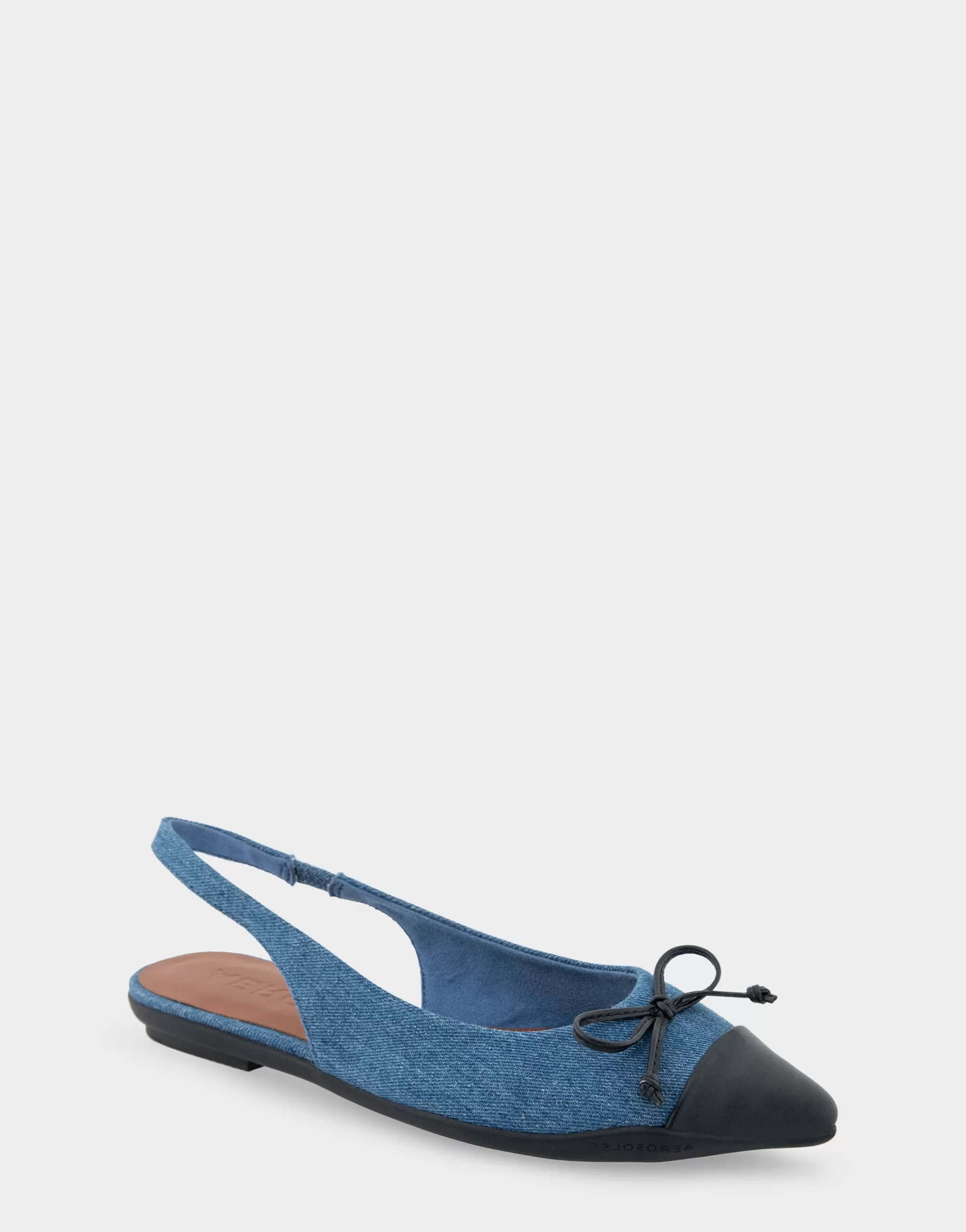 Aerosoles Clogs & Mules*Comfortable Women's Point Toe Slingback Flat in Denim Fabric Denim Fabric