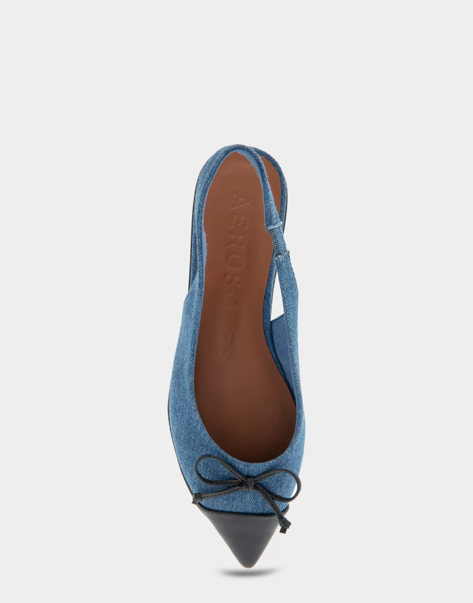 Aerosoles Clogs & Mules*Comfortable Women's Point Toe Slingback Flat in Denim Fabric Denim Fabric