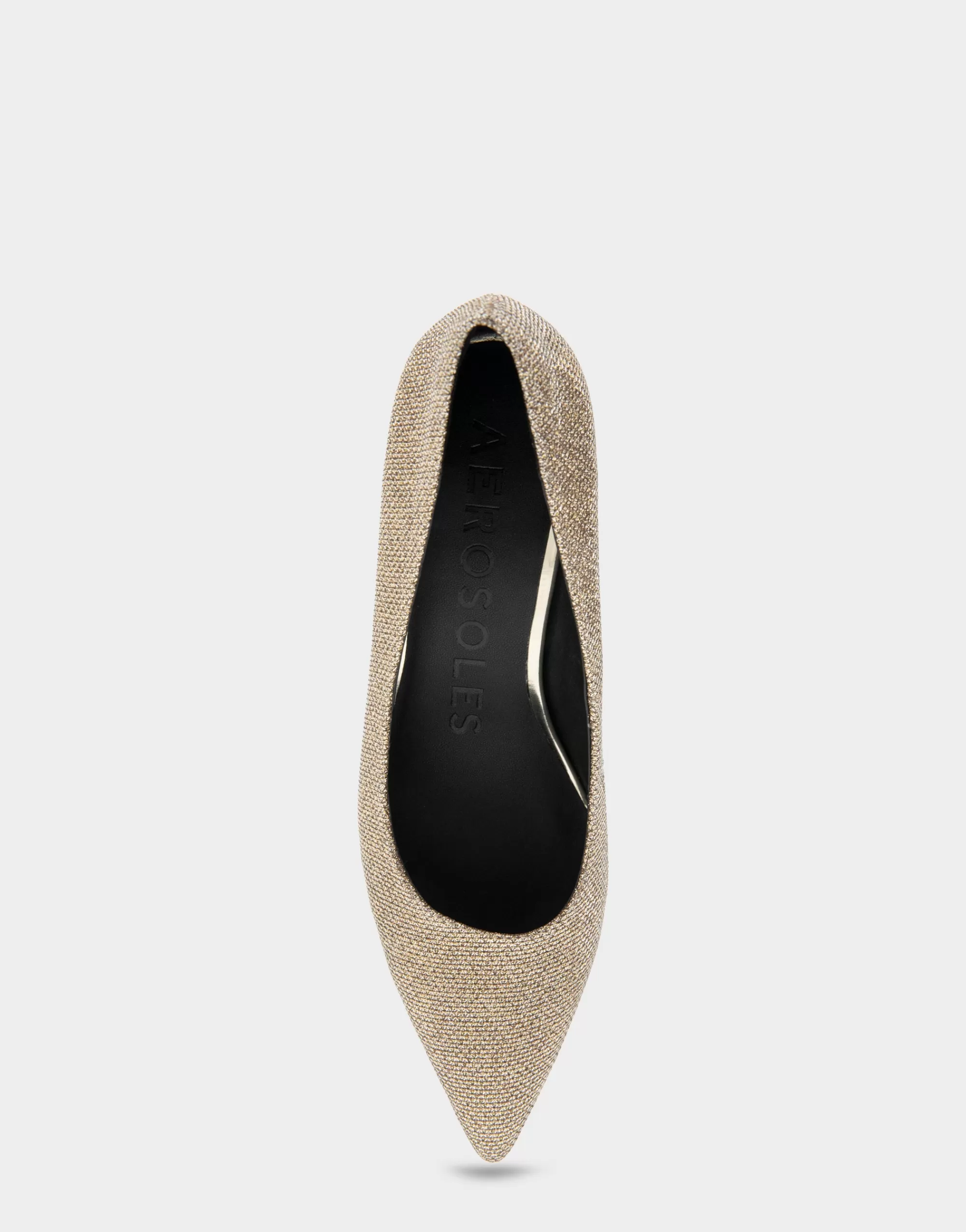 Aerosoles Pumps*Comfortable Women's Point Toe Statement Heel Pump in Soft Gold Fabric Metallic Lame Fabric