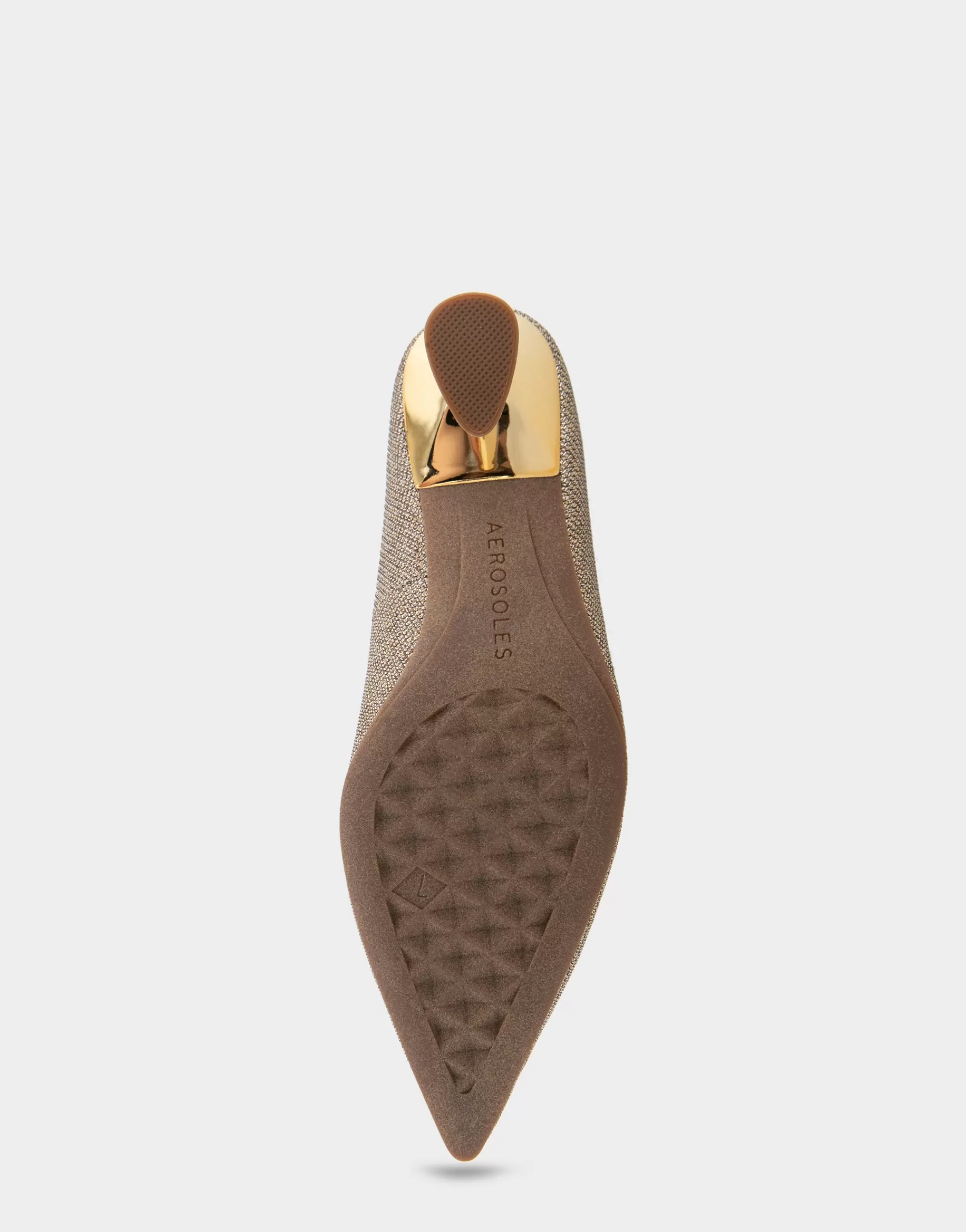 Aerosoles Pumps*Comfortable Women's Point Toe Statement Heel Pump in Soft Gold Fabric Metallic Lame Fabric
