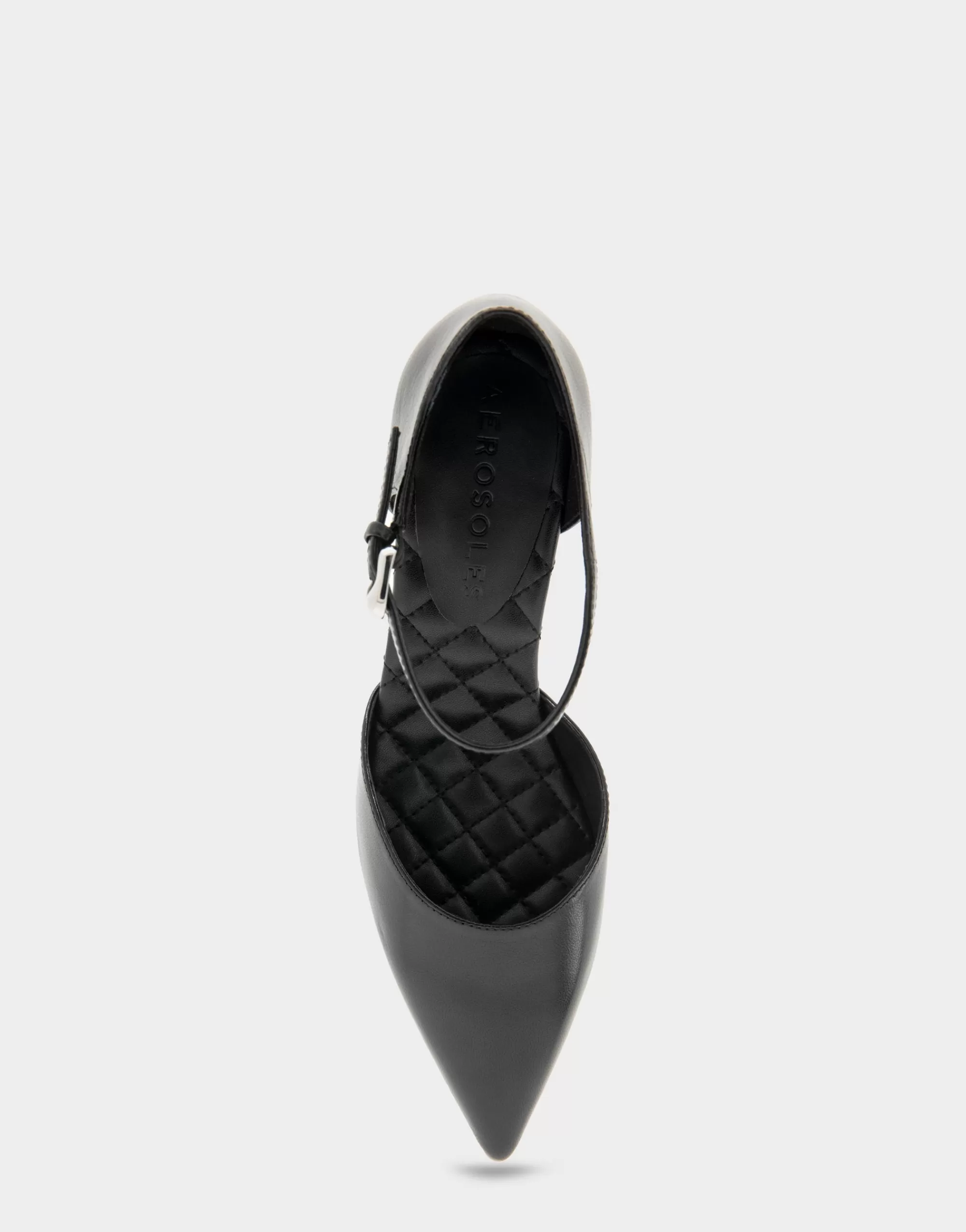 Aerosoles Pumps*Comfortable Women's Point Toe Two Piece Statement Heel Pump in Black Leather