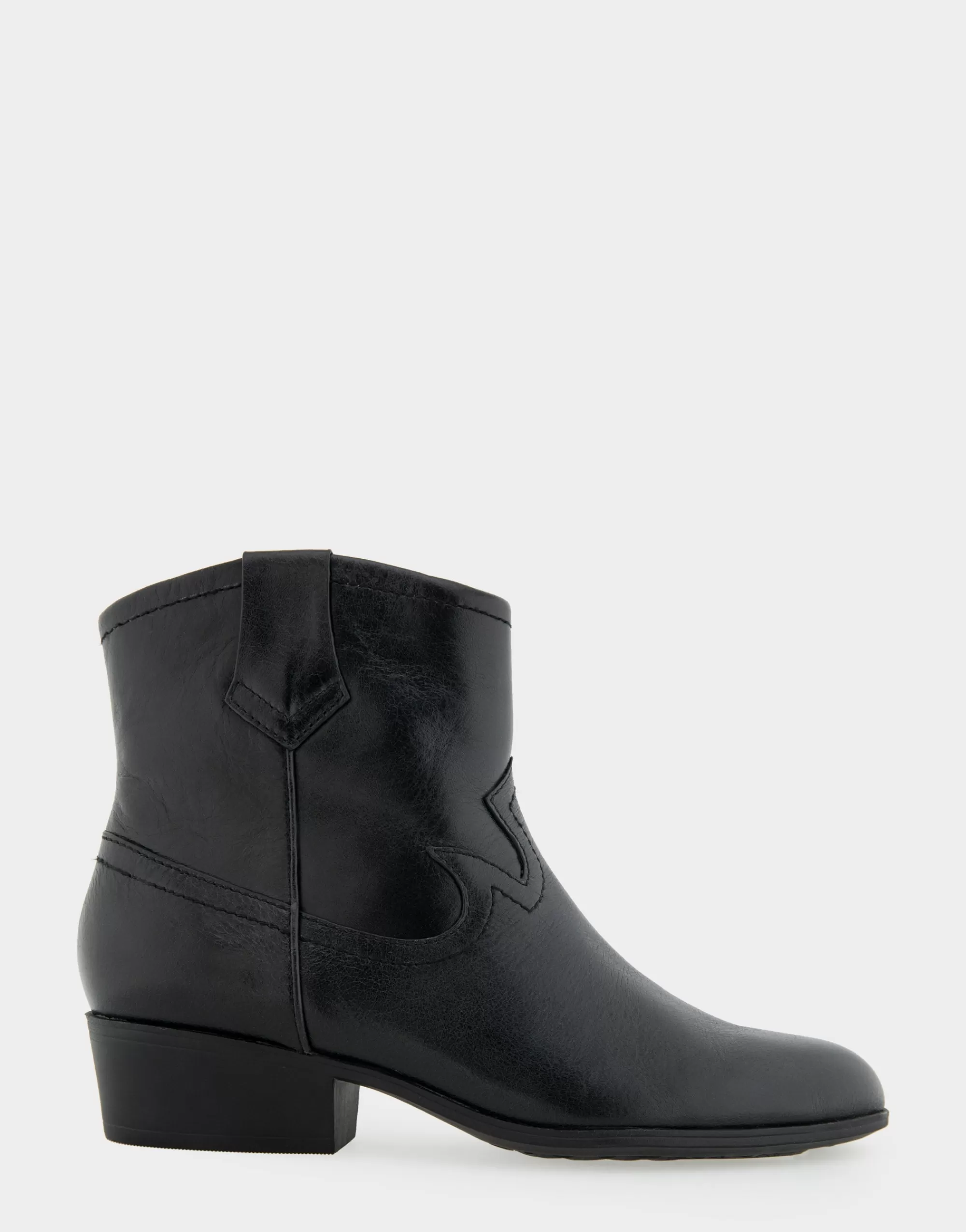 Aerosoles Ankle Boots*Comfortable Women's Pull On Western Bootie in Black Burnished Leather