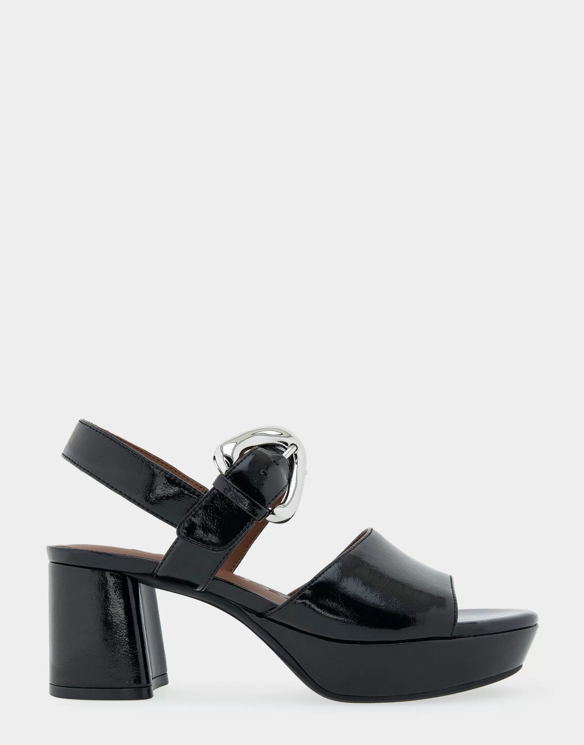 Aerosoles Wide Width Sandals | Platforms*Comfortable Women's Quarter Strap Platform Sandal in Black Patent Faux Leather