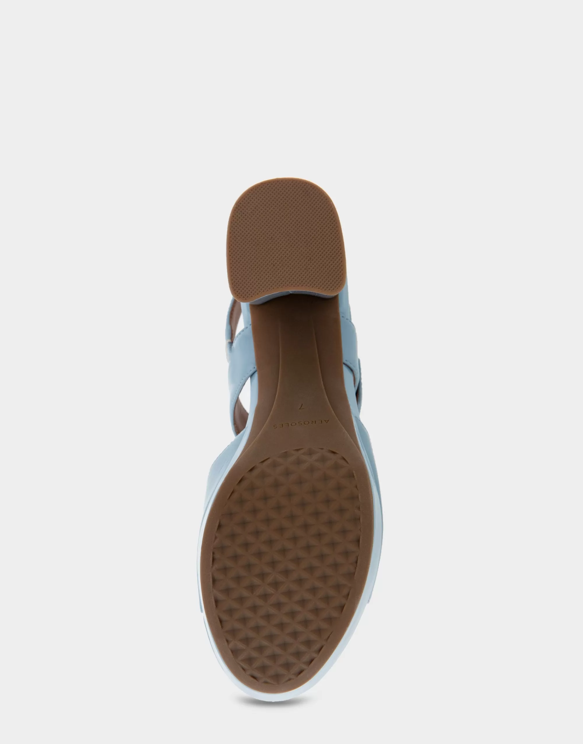 Aerosoles Wide Width Sandals | Platforms*Comfortable Women's Quarter Strap Platform Sandal in Dusty Blue Patent Faux Leather