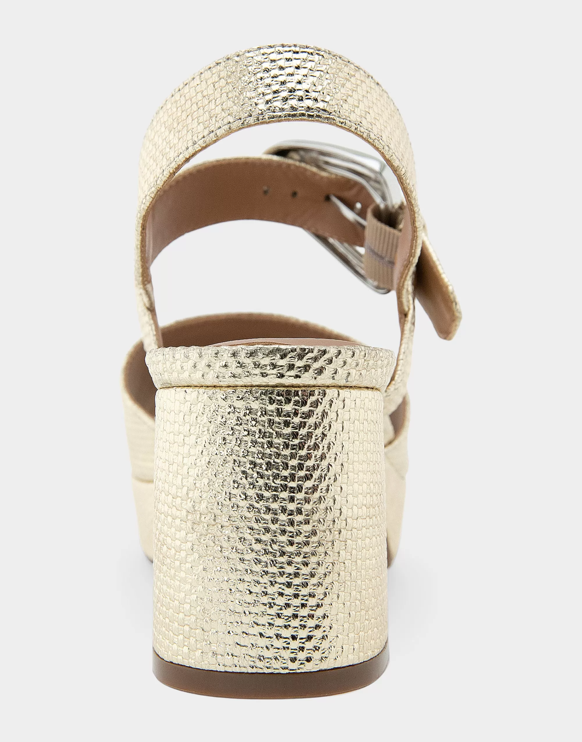 Aerosoles Wide Width Sandals | Platforms*Comfortable Women's Quarter Strap Platform Sandal in Soft Gold Canvas Faux Leather Canvas Fabric