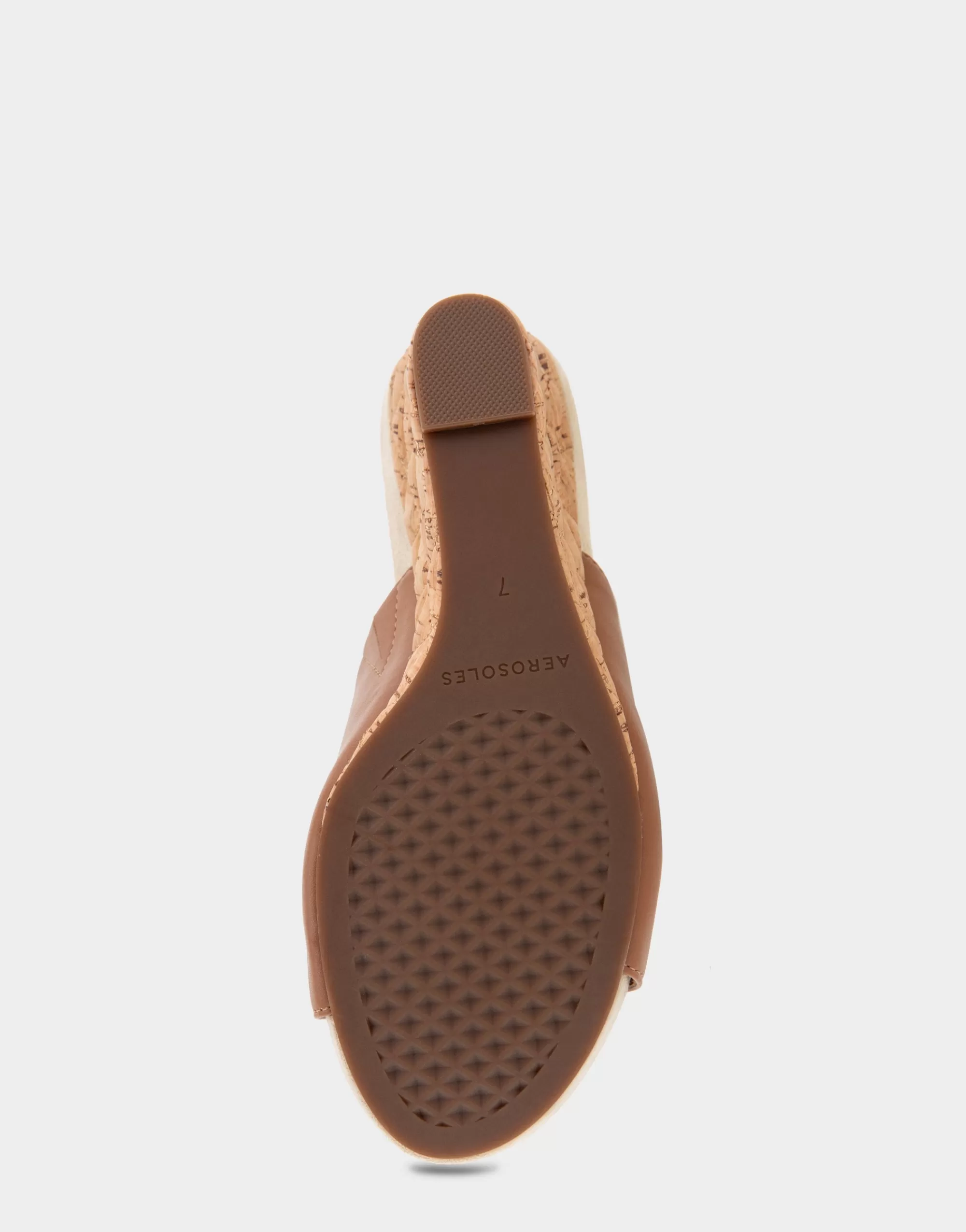Aerosoles Wide Width Sandals | Dress*Comfortable Women's Quilted Heel Footbed Wedge Slide in Tan Faux Leather