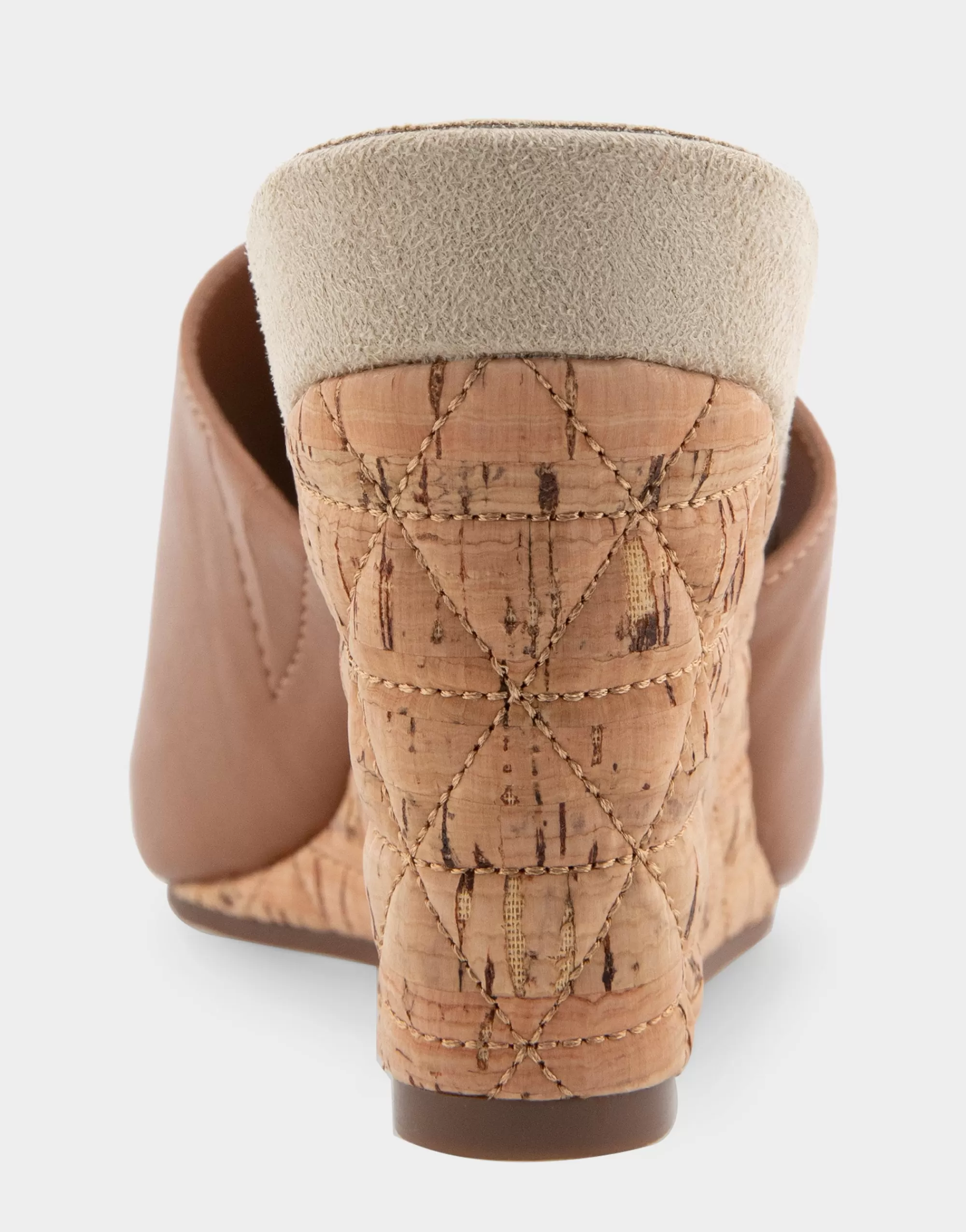 Aerosoles Wide Width Sandals | Dress*Comfortable Women's Quilted Heel Footbed Wedge Slide in Tan Faux Leather