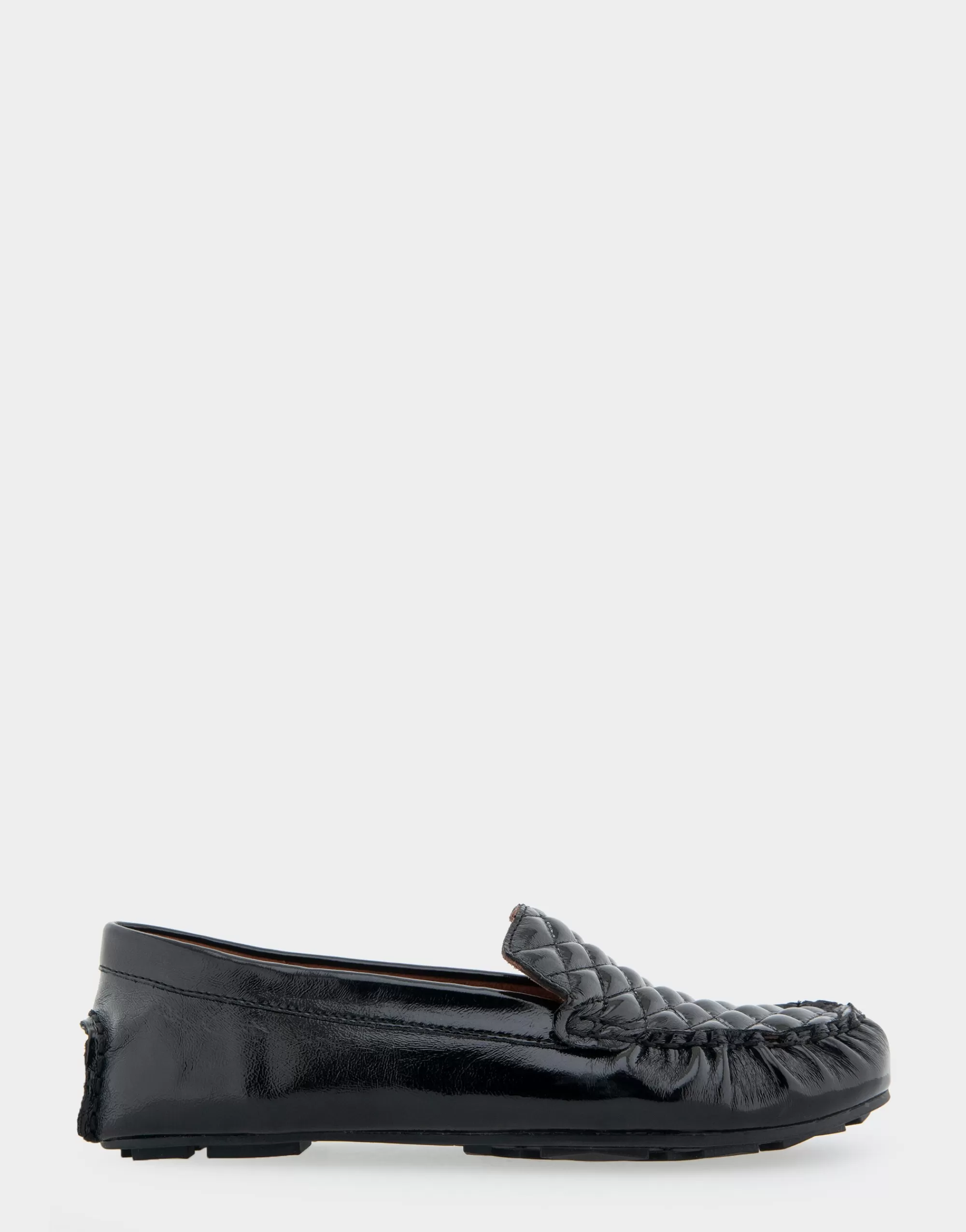 Aerosoles Loafers*Comfortable Women's Quilted Plug Driver Moc in Black Patent Faux Leather Patent Faux Leather