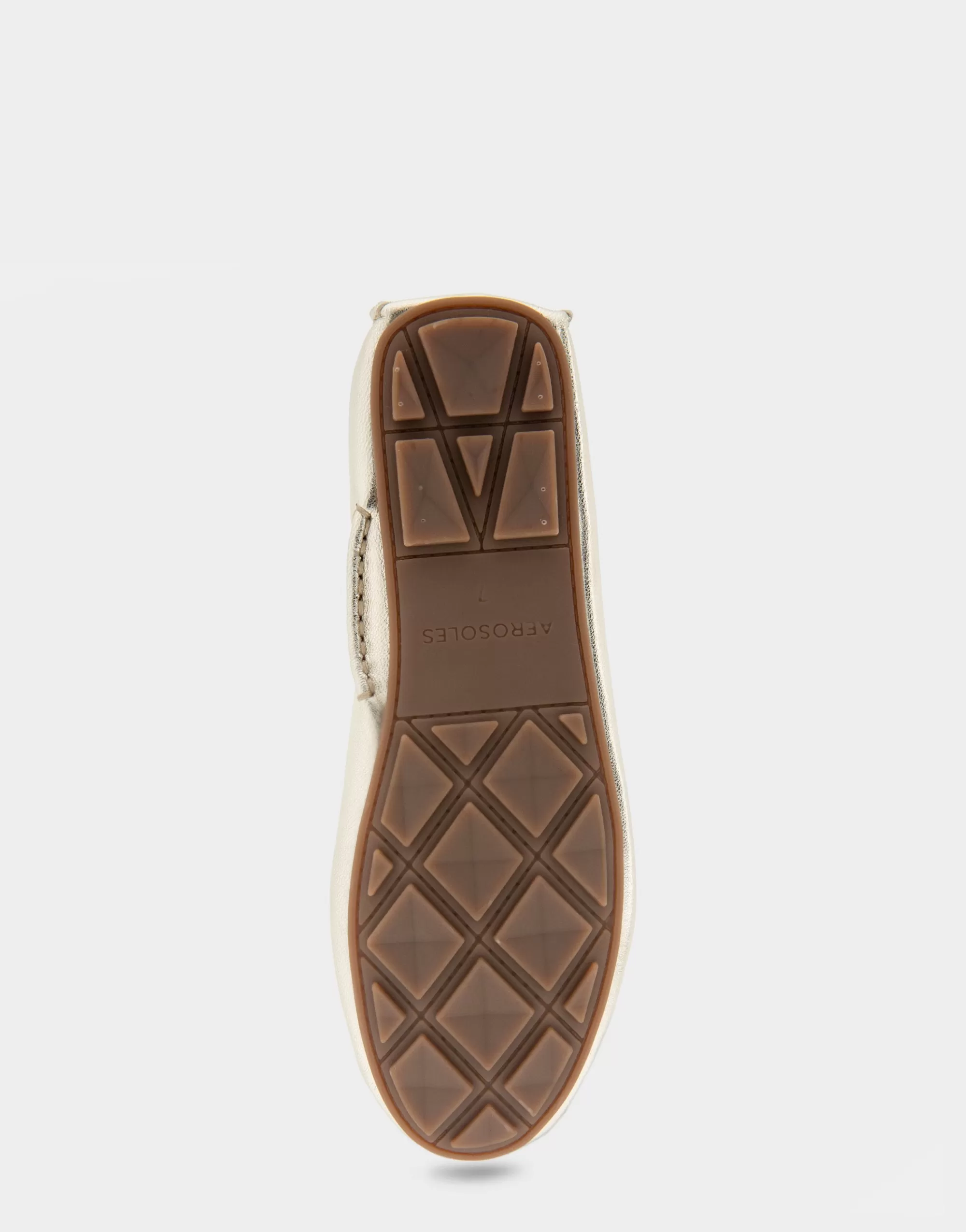 Aerosoles Loafers*Comfortable Women's Quilted Plug Driver Moc in Soft Gold Leather Leather