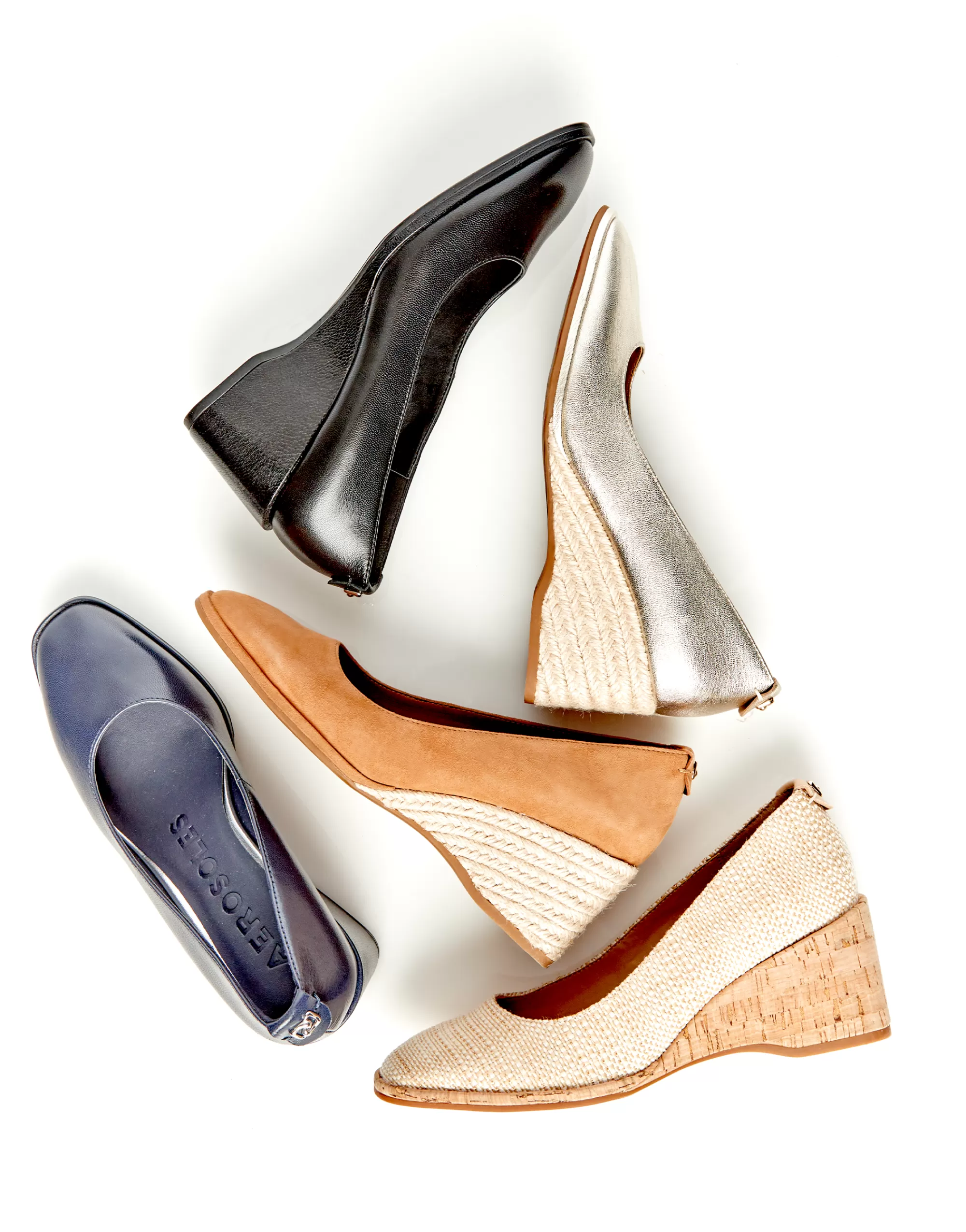 Aerosoles Wedges | Pumps*Comfortable Women's Sculpted Wedge Pump in Soft Gold Leather