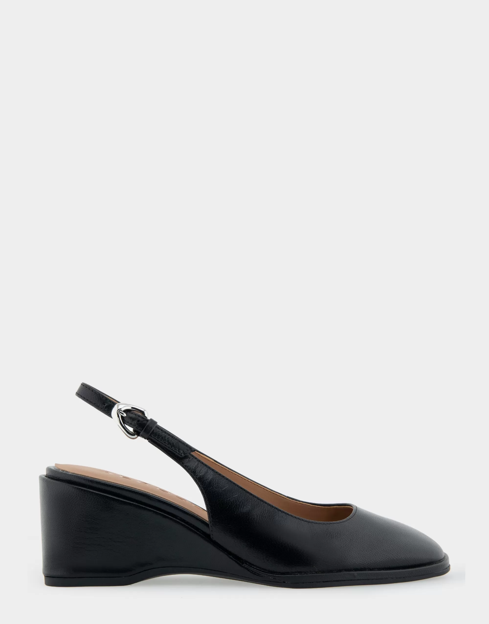 Aerosoles Wedges | Wedges*Comfortable Women's Sculpted Wedge Slingback in Black Leather