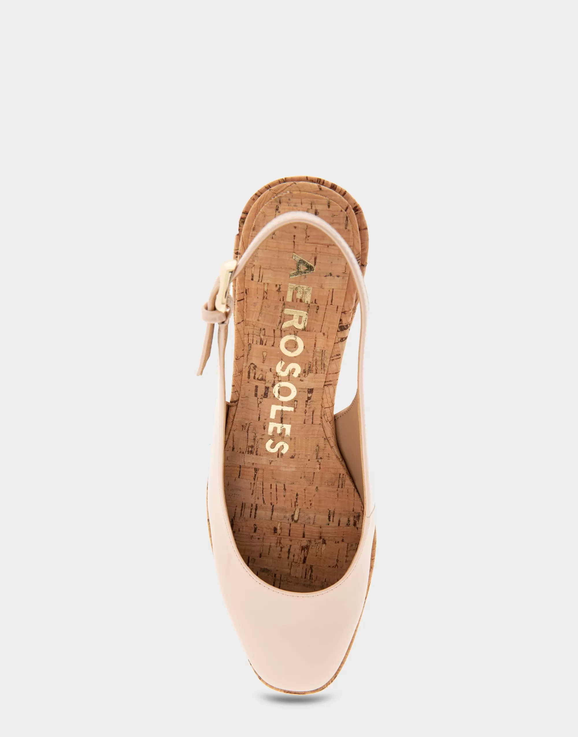 Aerosoles Wedges*Comfortable Women's Sculpted Wedge Slingback in Cipria Patent Faux Leather