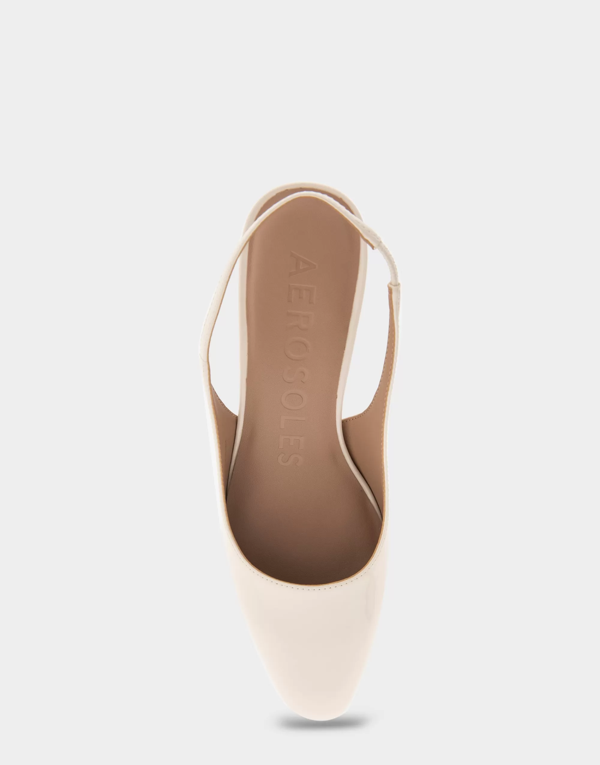 Aerosoles Pumps*Comfortable Women's Slingback Mid-heel Pump in Eggnog Patent Faux Leather