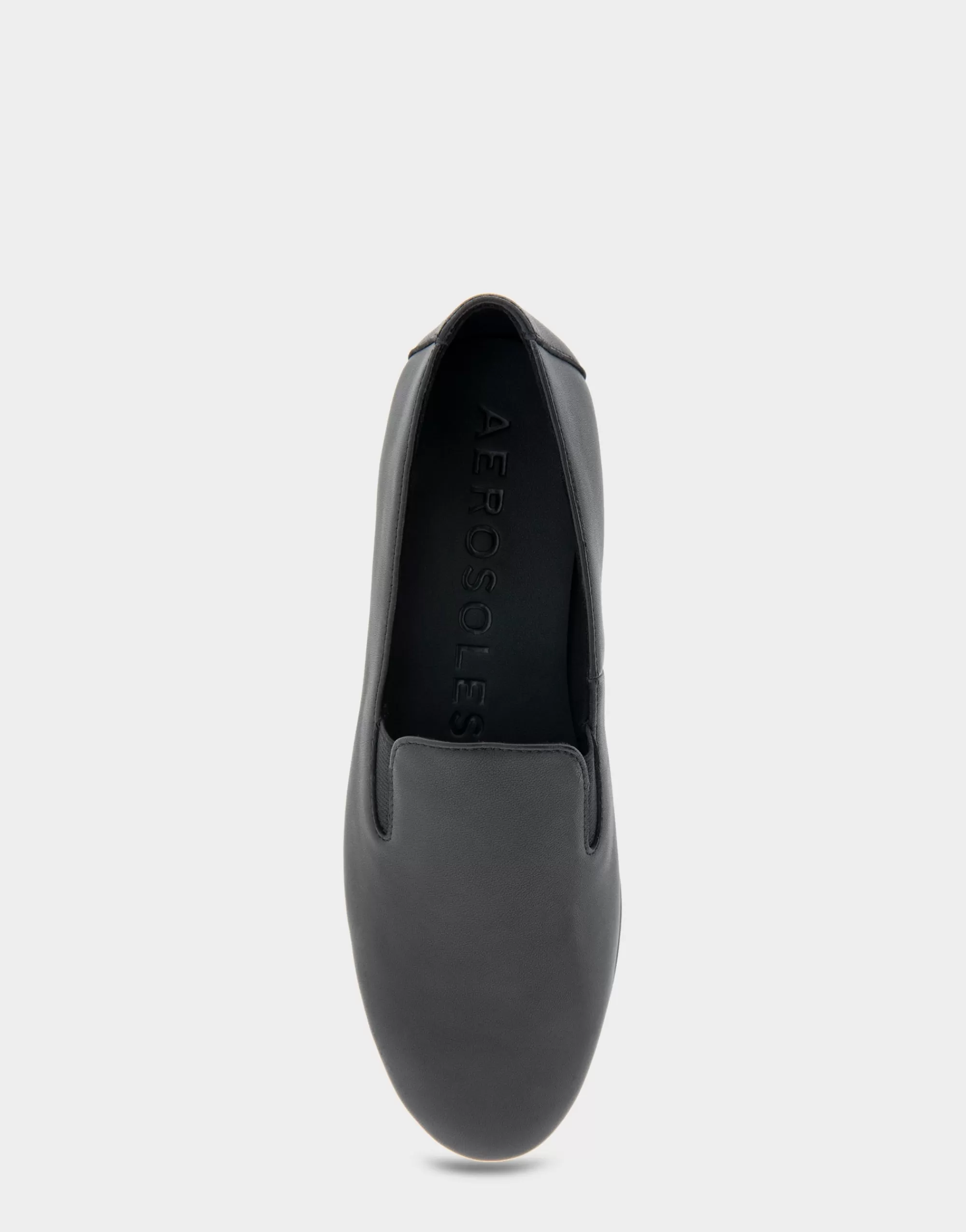 Aerosoles Wide Width Flats | Loafers*Comfortable Women's Slip On Double Gore Loafer in Black Leather Leather