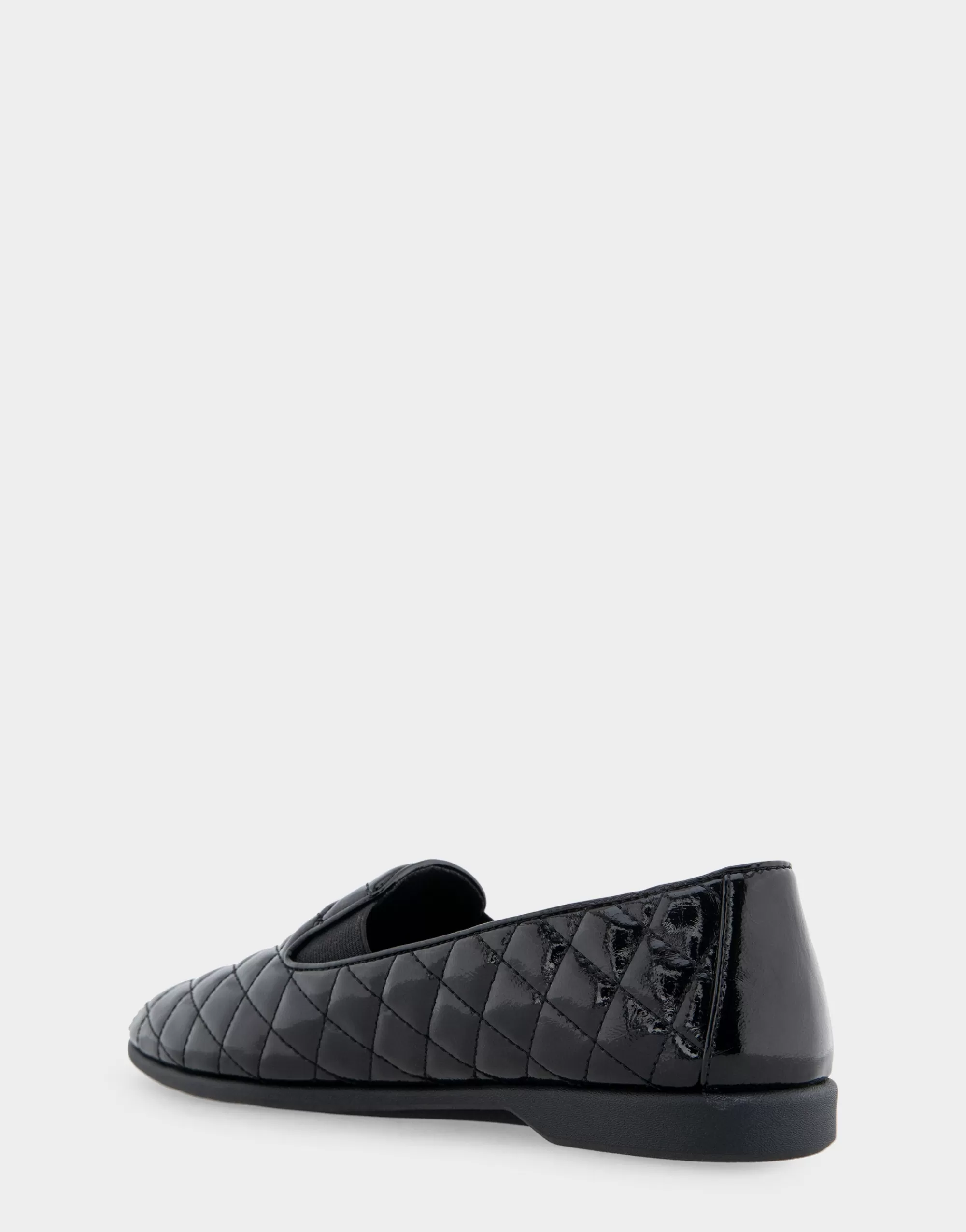 Aerosoles Wide Width Flats | Loafers*Comfortable Women's Slip On Double Gore Loafer in Black Quilted Patent Faux Leather Faux Leather