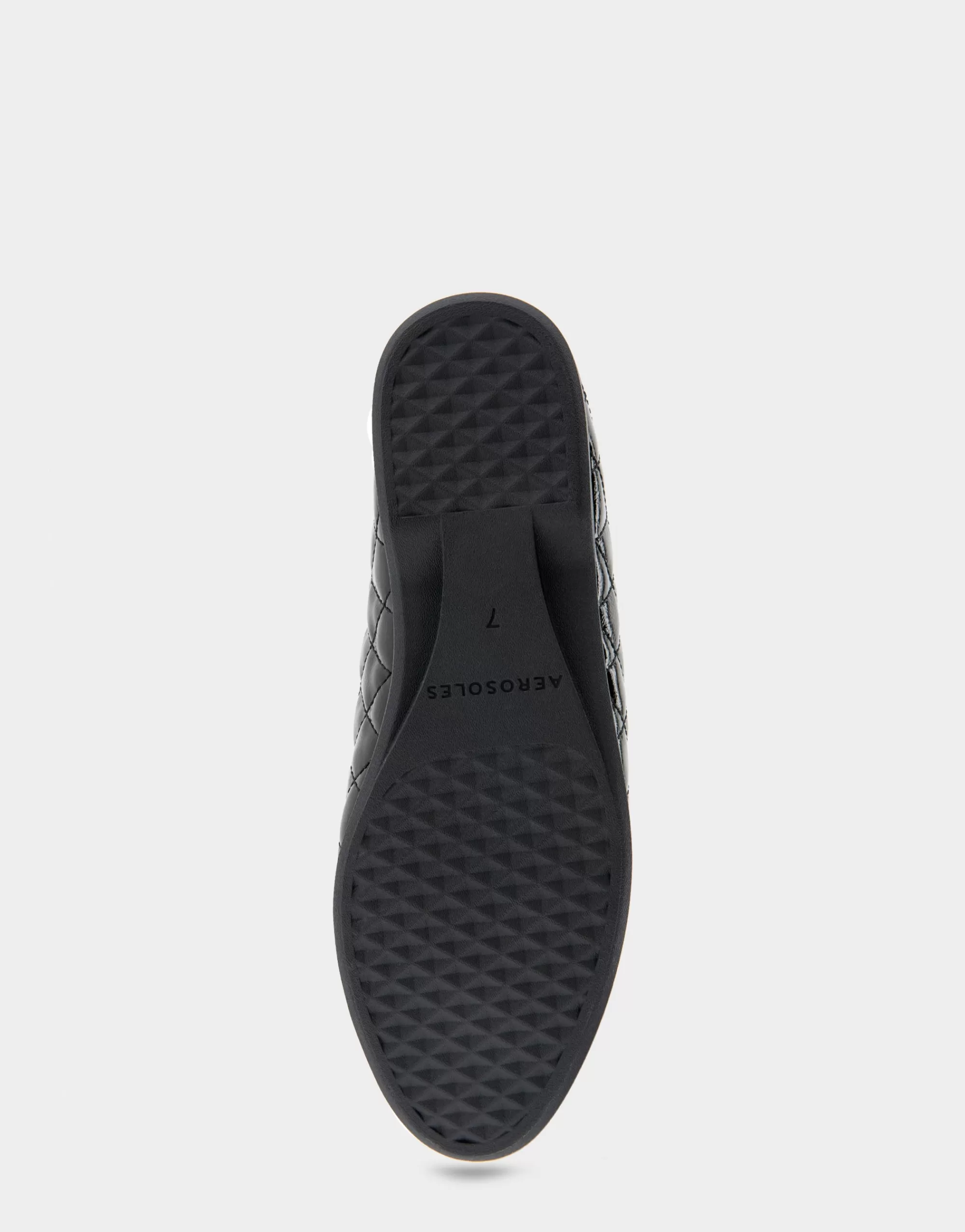 Aerosoles Wide Width Flats | Loafers*Comfortable Women's Slip On Double Gore Loafer in Black Quilted Patent Faux Leather Faux Leather