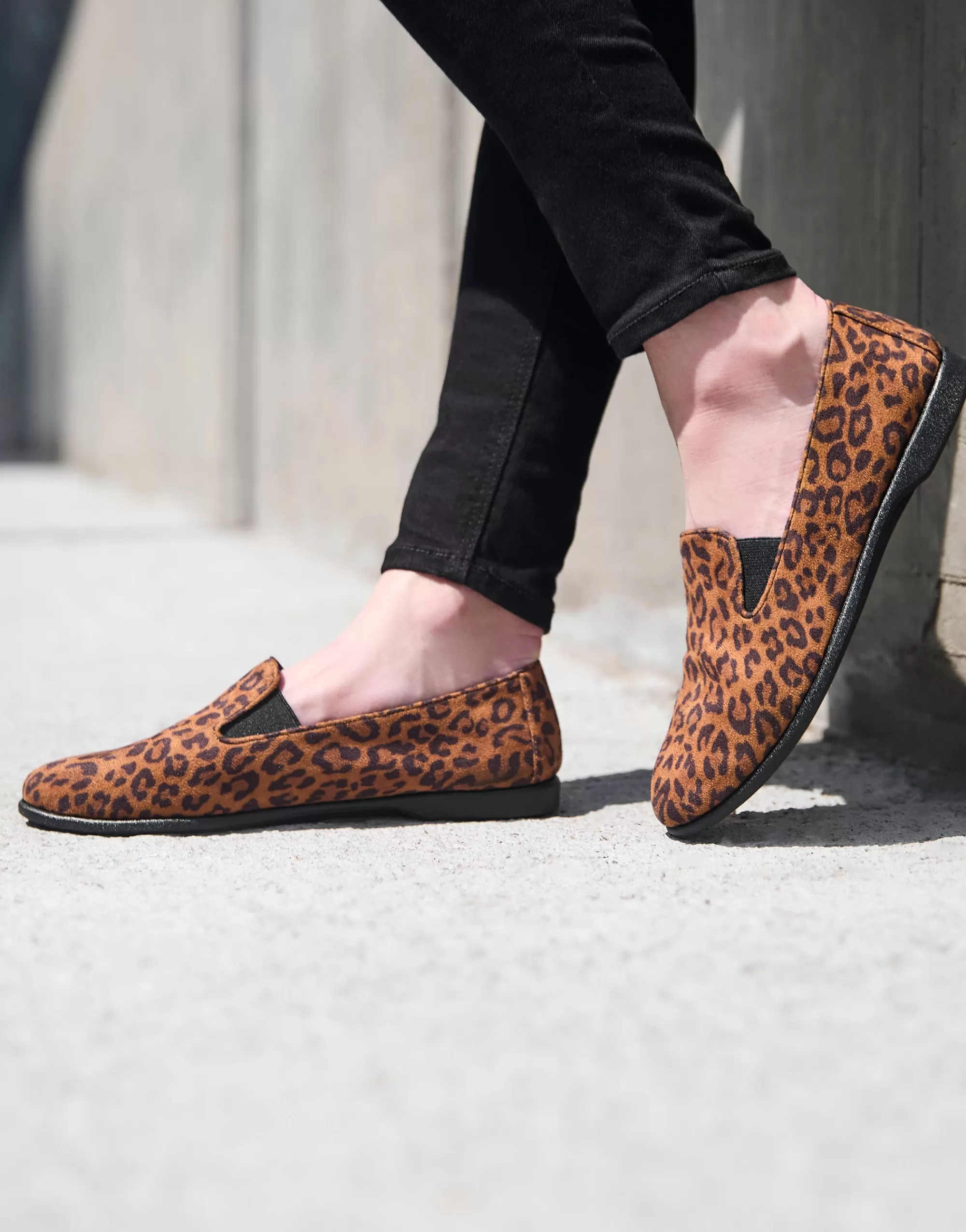 Aerosoles Loafers*Comfortable Women's Slip On Double Gore Loafer in Leopard Faux Suede Faux Suede