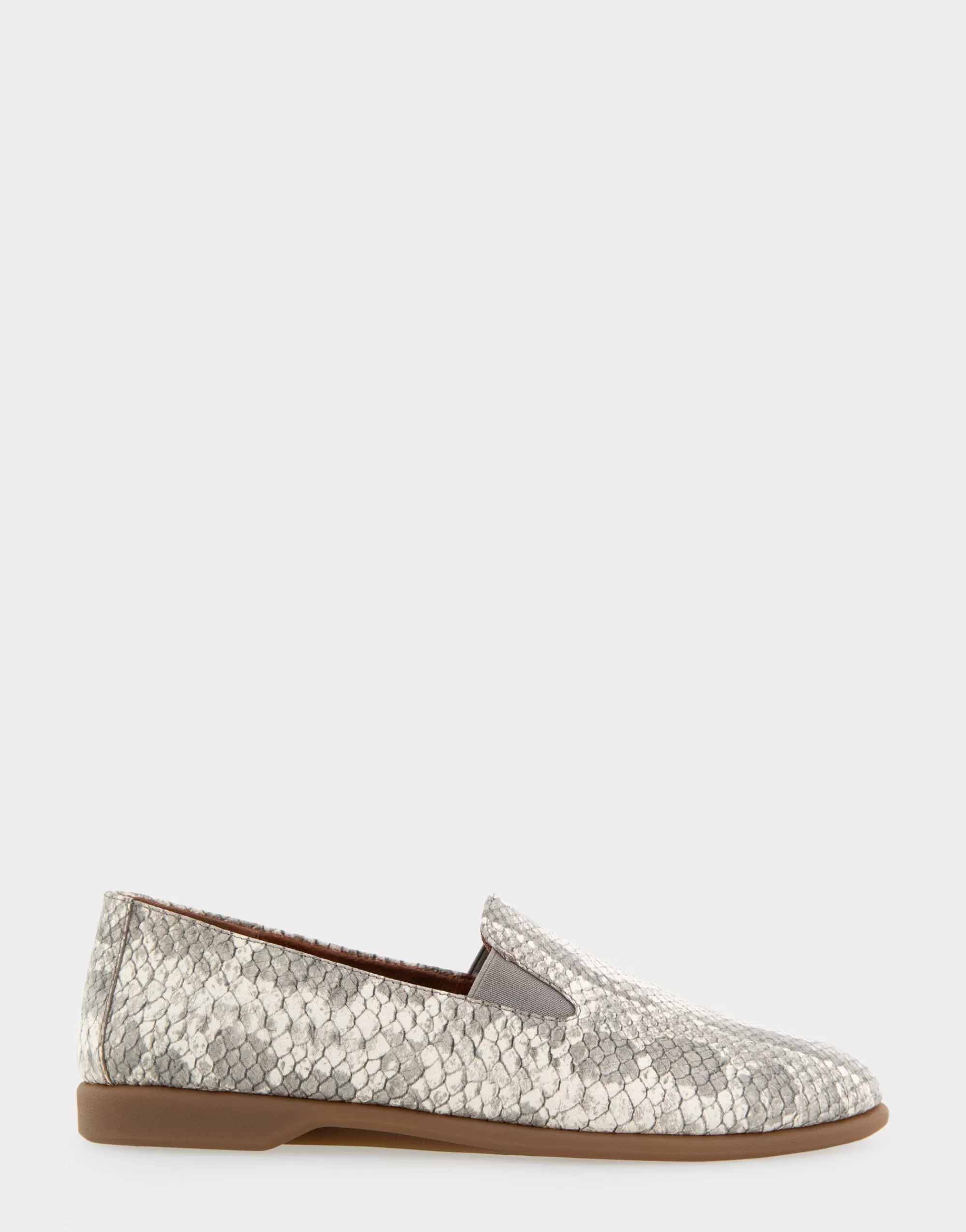 Aerosoles Wide Width Flats | Loafers*Comfortable Women's Slip On Double Gore Loafer in Roccia Snake Print Embossed Leather Leather