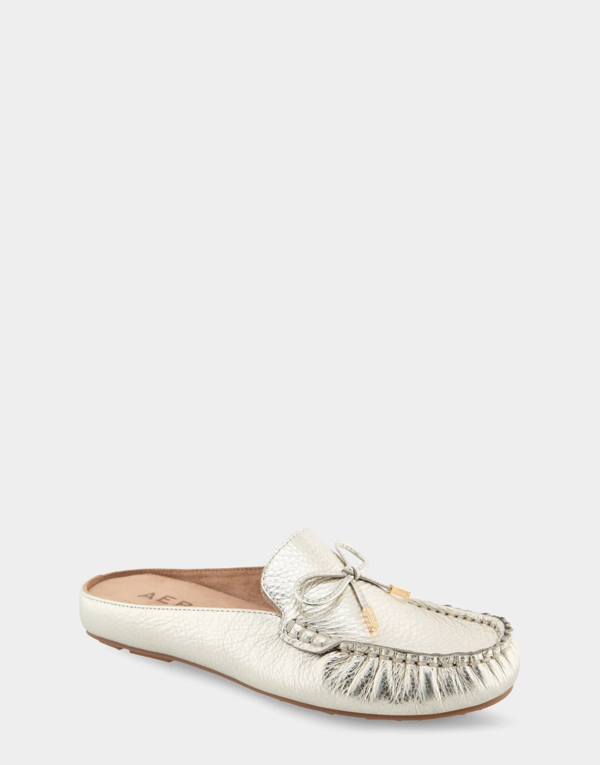 Aerosoles Wide Width Flats | Clogs & Mules*Comfortable Women's Slip On Driver in Soft Gold Leather
