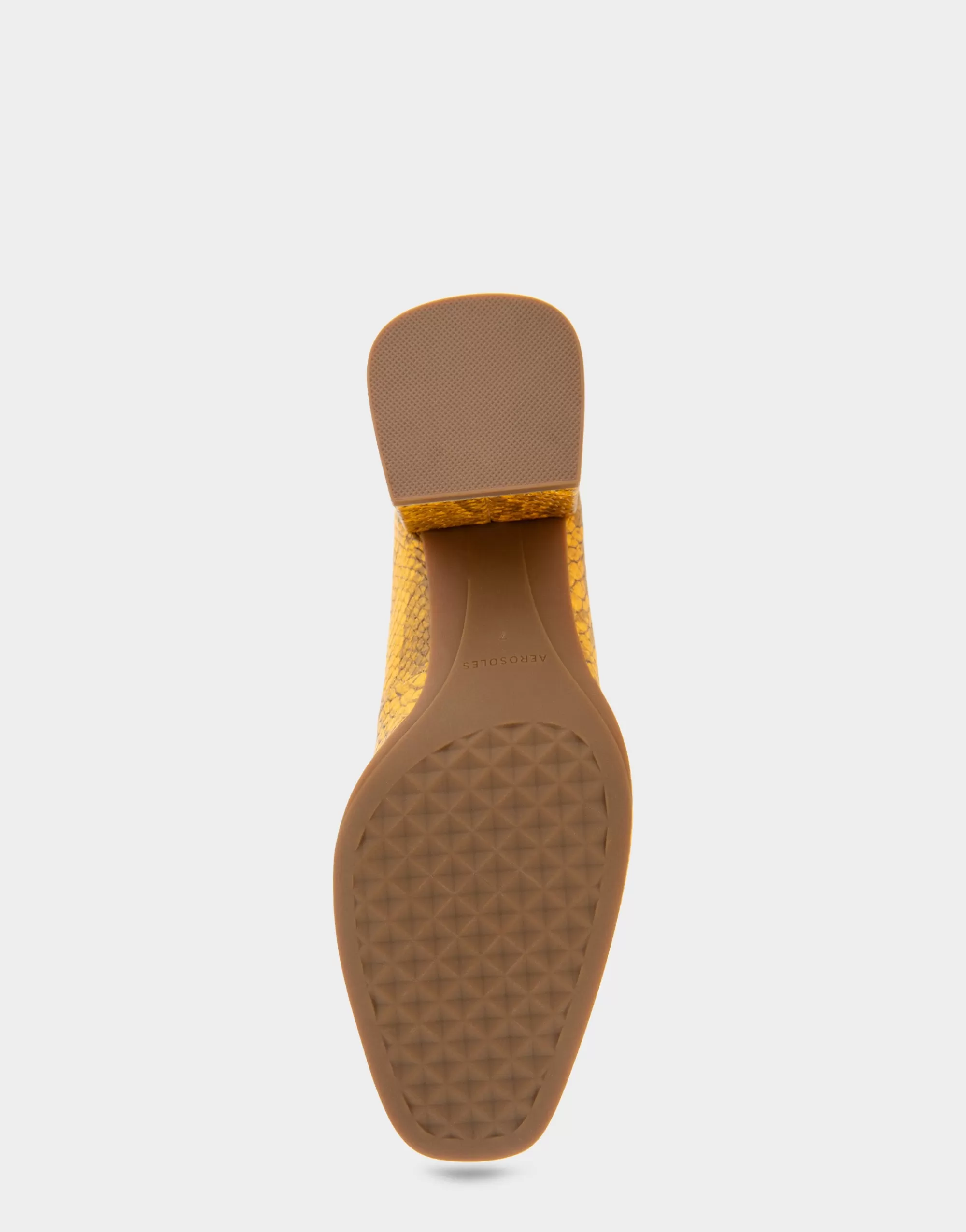 Aerosoles Pumps*Comfortable Women's Soft Square Toe Block Heel Pump in Marigold Snake Print Leather Leather