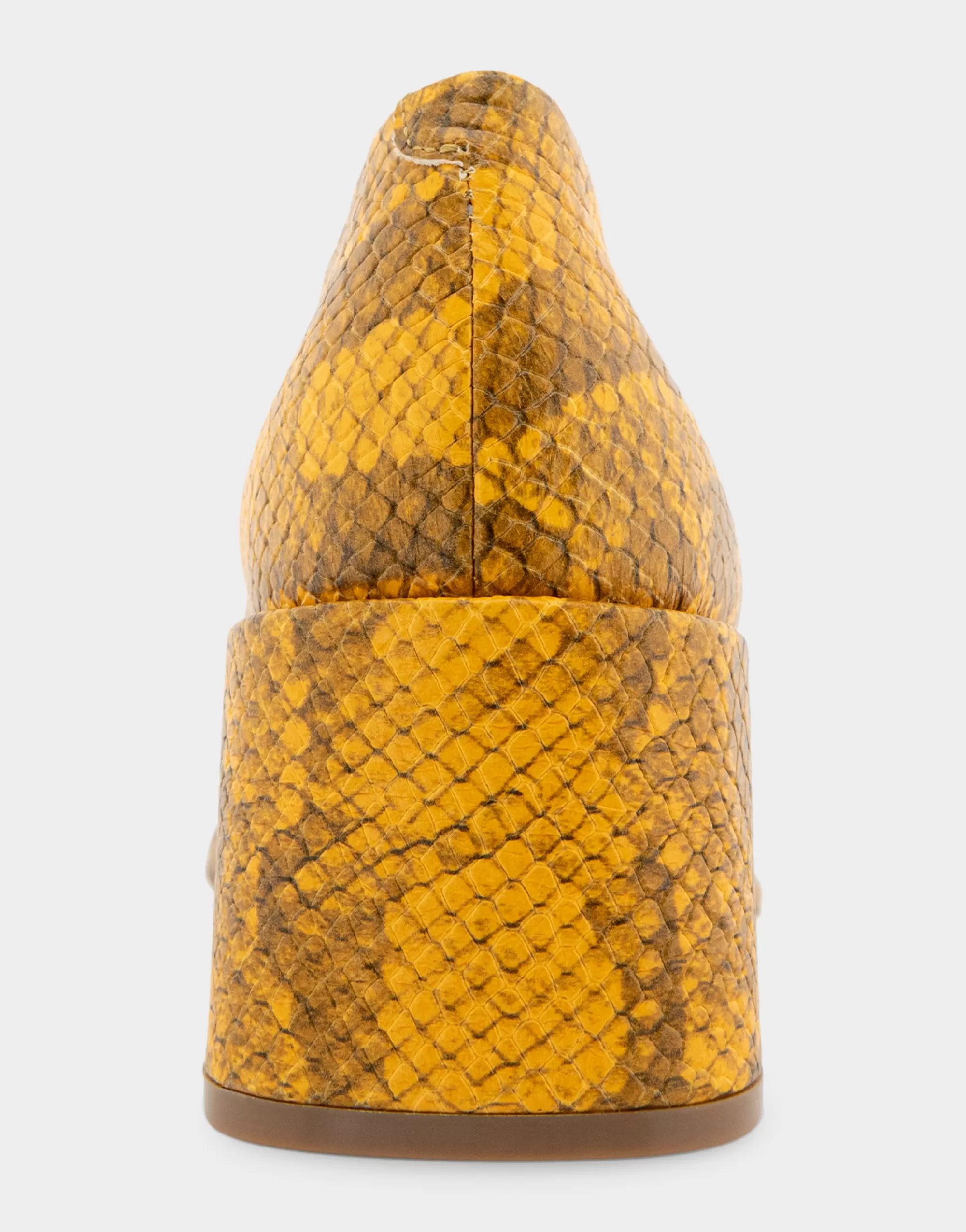 Aerosoles Pumps*Comfortable Women's Soft Square Toe Block Heel Pump in Marigold Snake Print Leather Leather