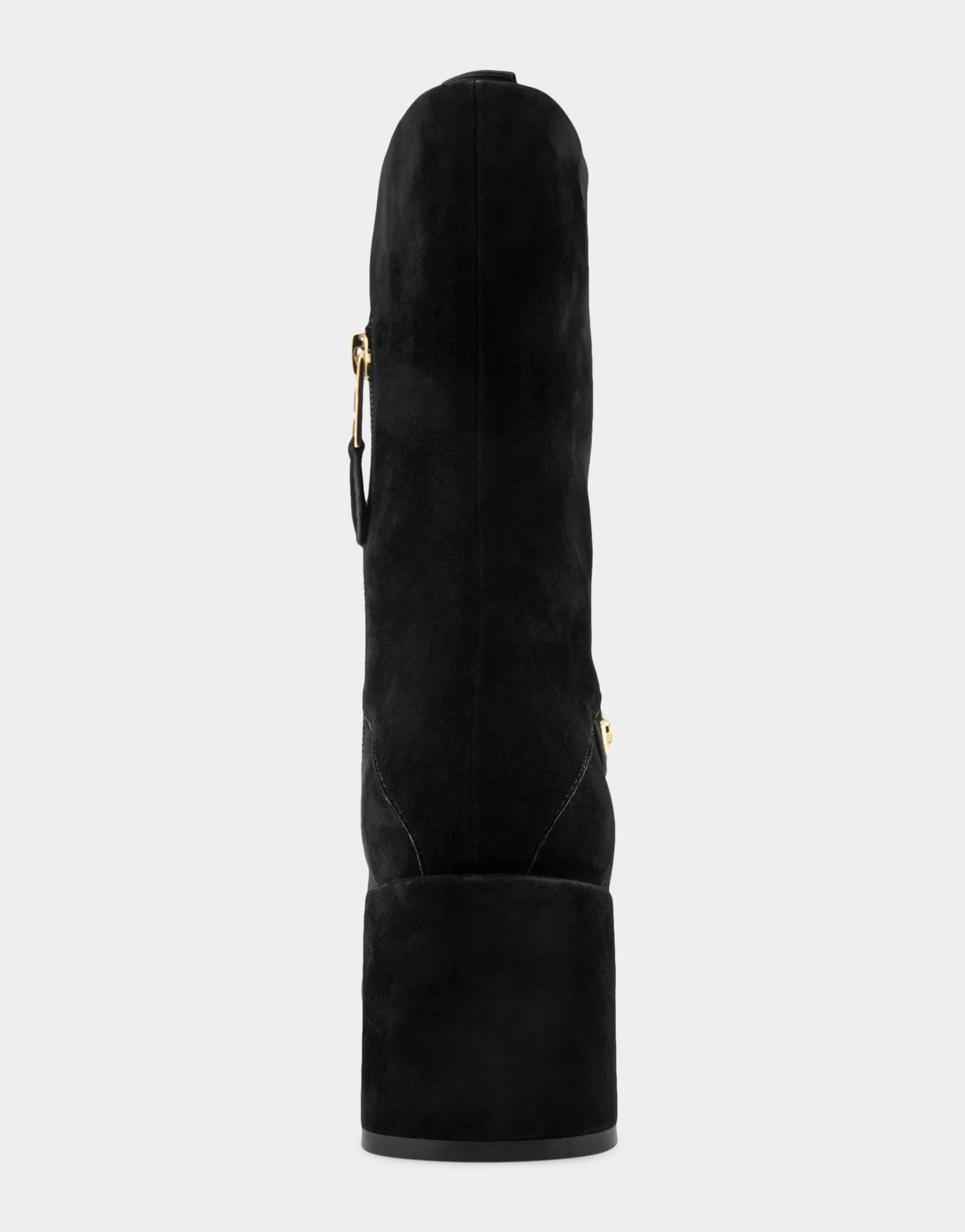 Aerosoles Heeled Boots | Mid Calf Boots*Comfortable Women's Square Toe Slip On Block Heel Mid Calf Bootie in Black Suede Suede
