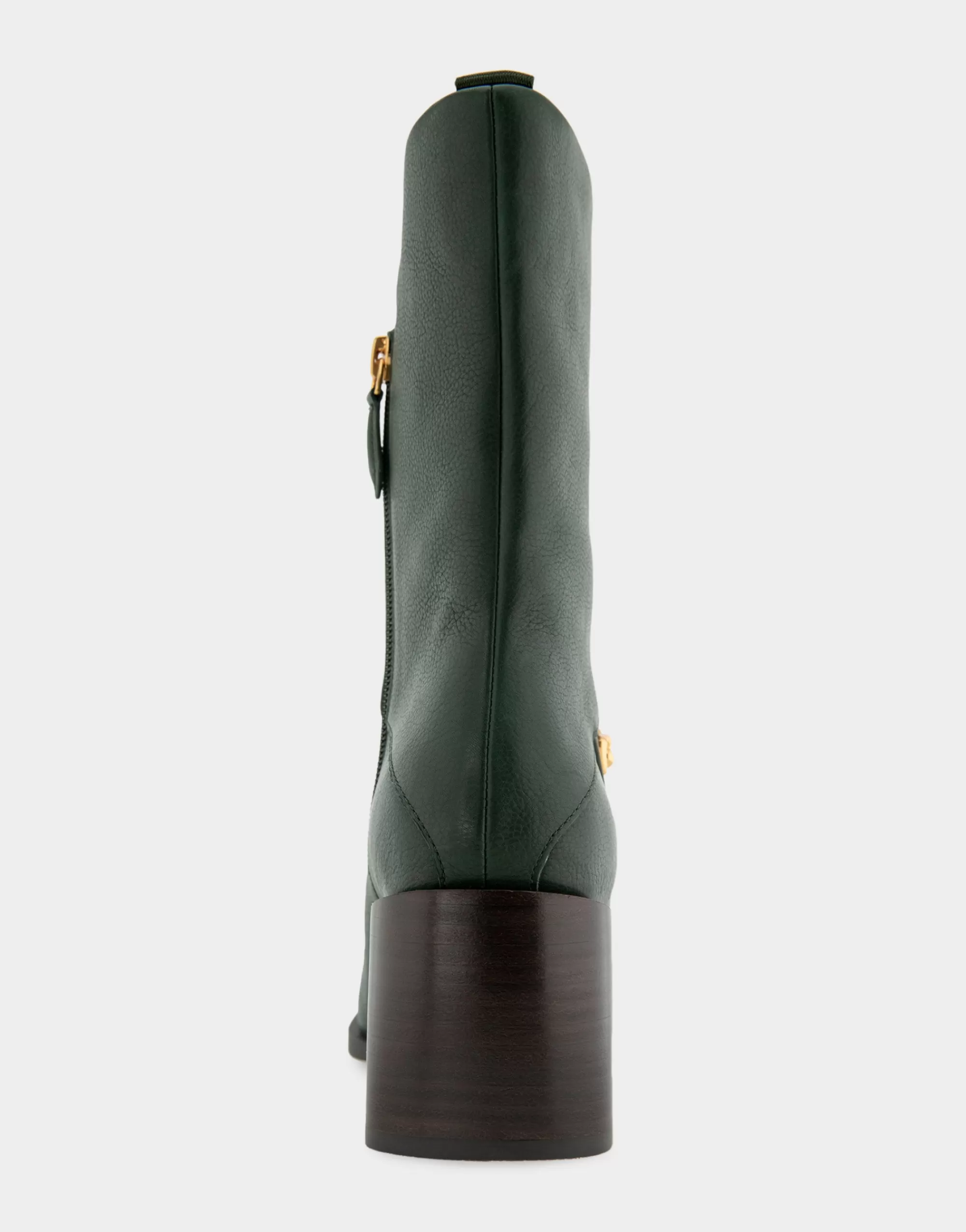 Aerosoles Heeled Boots | Mid Calf Boots*Comfortable Women's Square Toe Slip On Block Heel Mid Calf Bootie in Fir Green Leather Leather