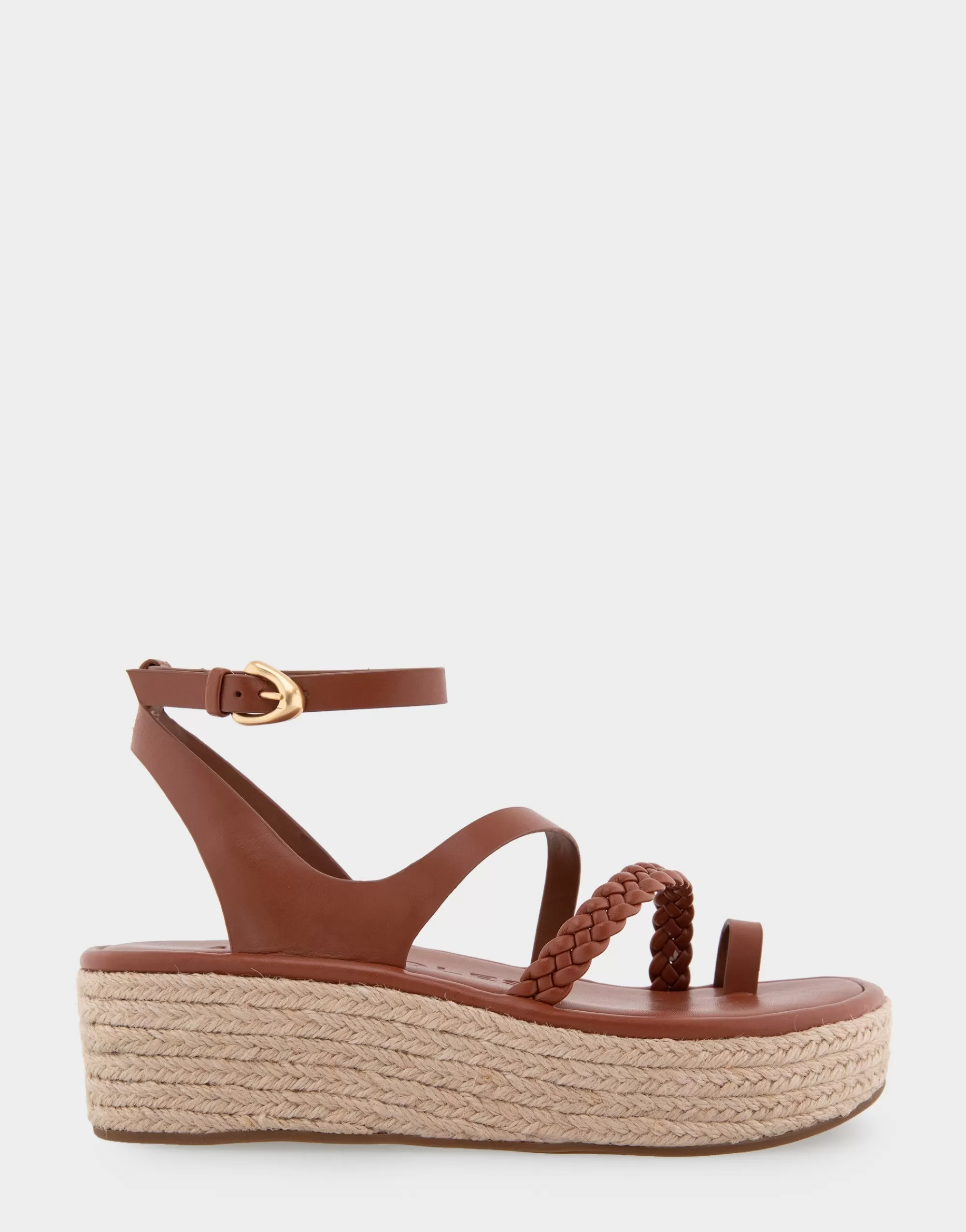 Aerosoles Platforms*Comfortable Women's Strappy Flatform Sandal in Gingerbread Leather
