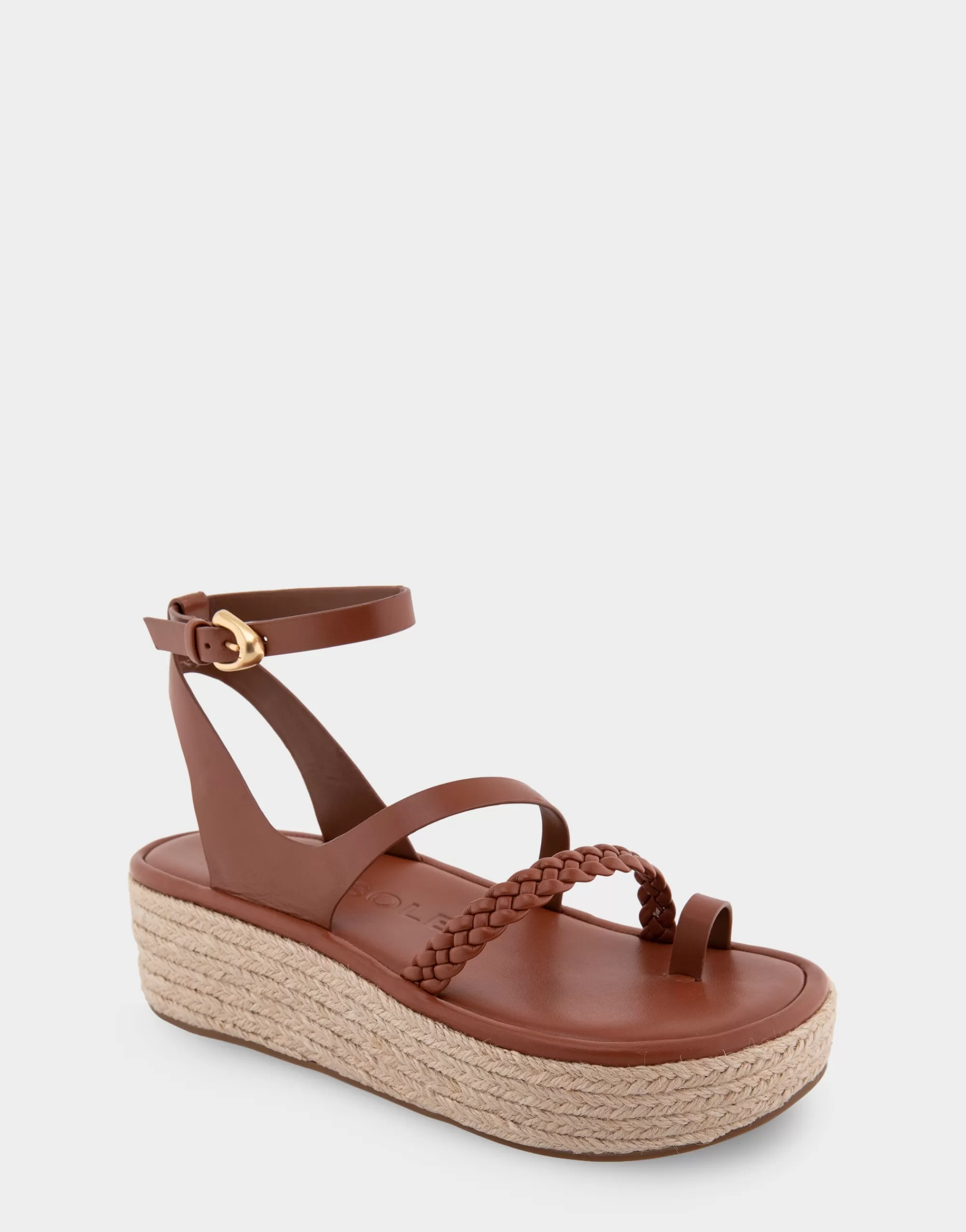 Aerosoles Platforms*Comfortable Women's Strappy Flatform Sandal in Gingerbread Leather