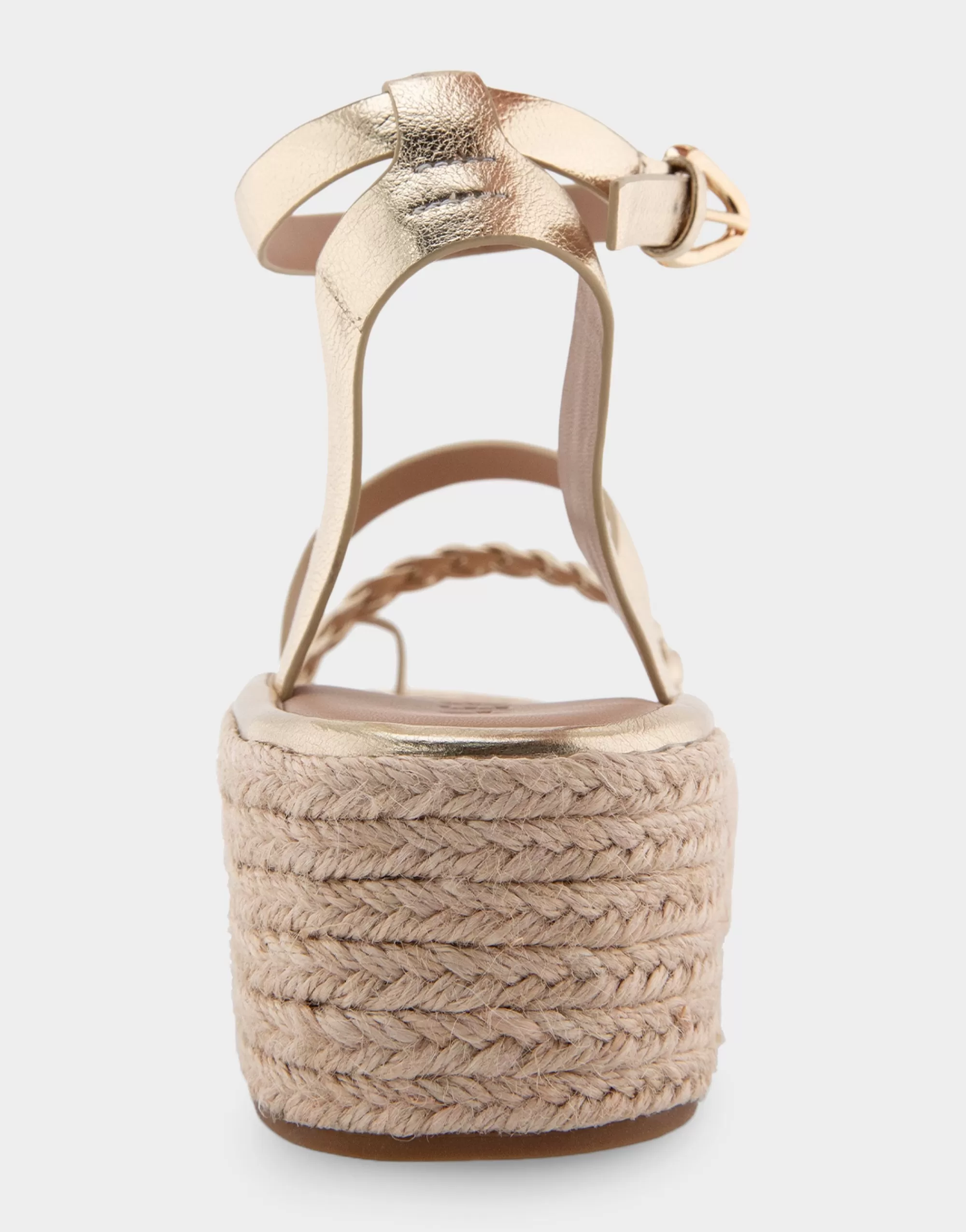 Aerosoles Platforms*Comfortable Women's Strappy Flatform Sandal in Soft Gold Patent Faux Leather