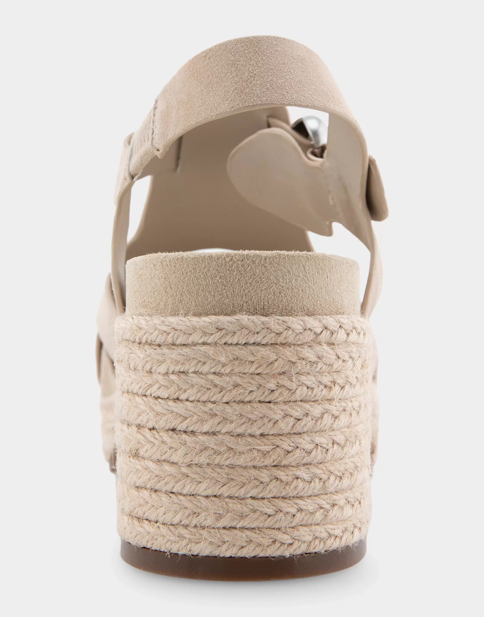 Aerosoles Platforms | Platforms*Comfortable Women's Strappy Molded Footbed Platform Sandal in Pale Khaki Suede