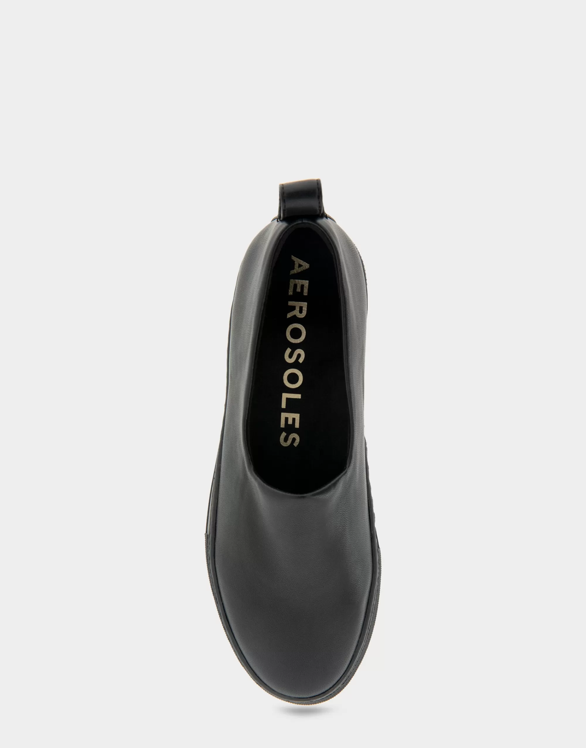 Aerosoles Flatforms | Wedges*Comfortable Women's Strech Hidden Wedge Slip On Flatform Sneaker in Black Stretch Faux Leather