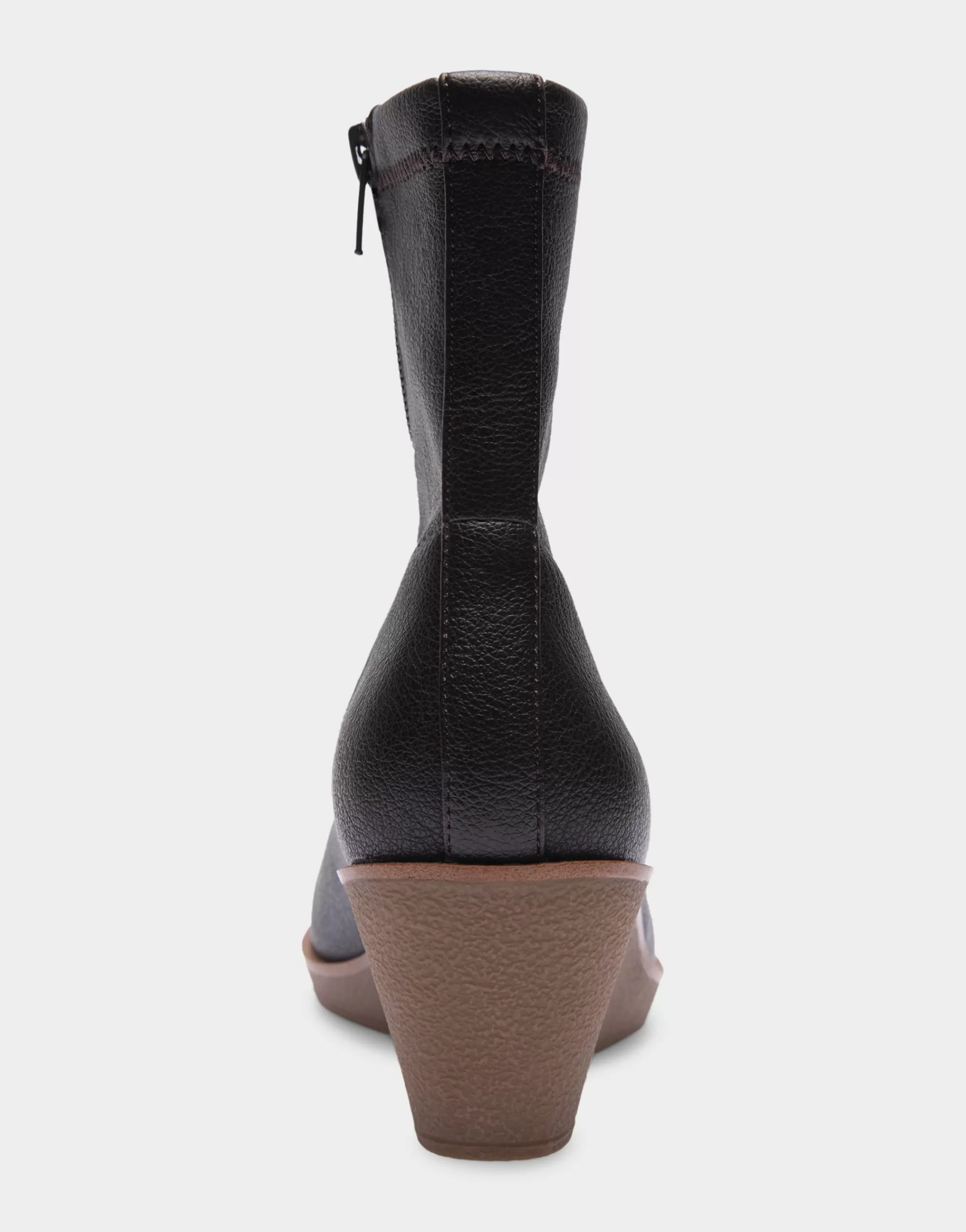 Aerosoles Wedge Boots | Heeled Boots*Comfortable Women's Stretch Ankle Crepe Textured Wedge Bootie in Java Stretch Pebbled Faux Leather Faux Leather