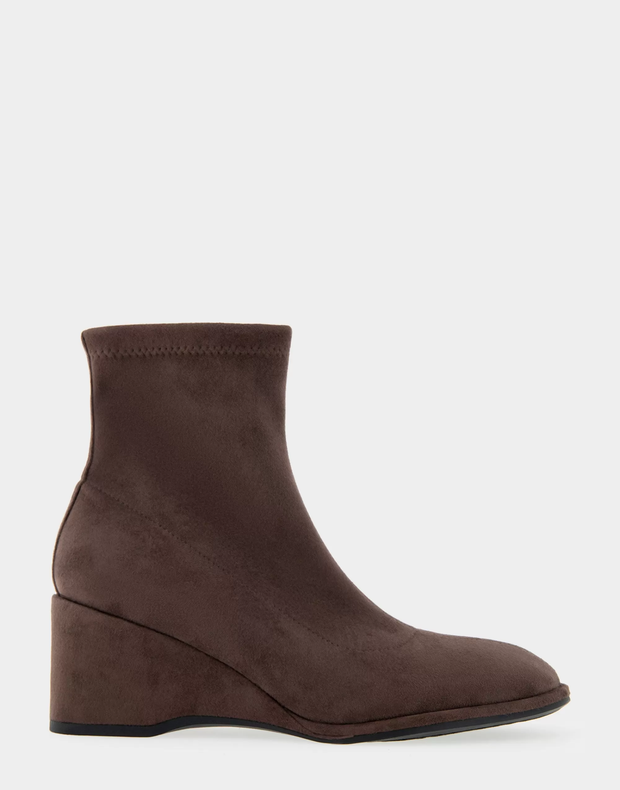 Aerosoles Wide Width Boots | Wedge Boots*Comfortable Women's Stretch Ankle Sculpted Wedge Boot in Java Faux Suede