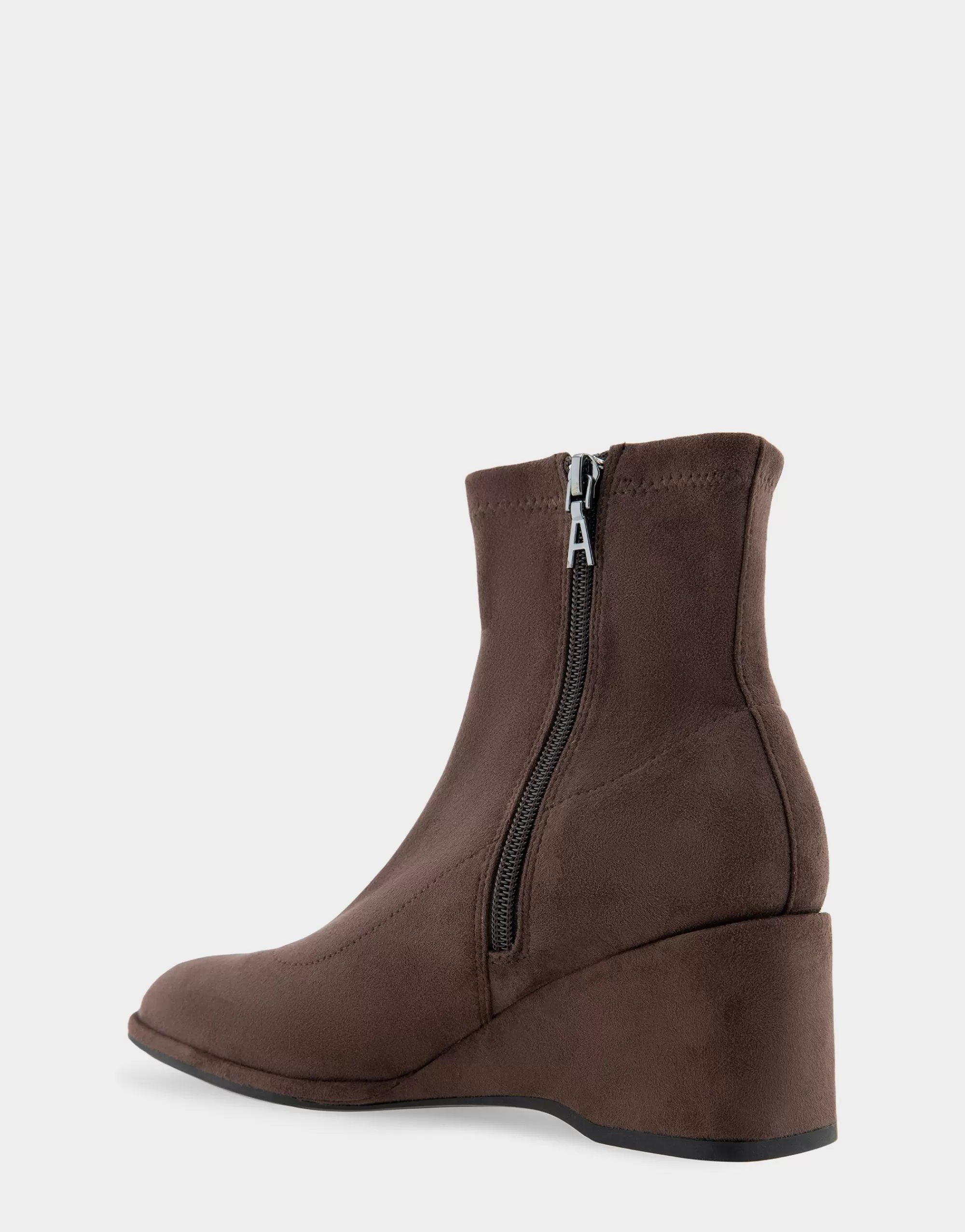 Aerosoles Wide Width Boots | Wedge Boots*Comfortable Women's Stretch Ankle Sculpted Wedge Boot in Java Faux Suede