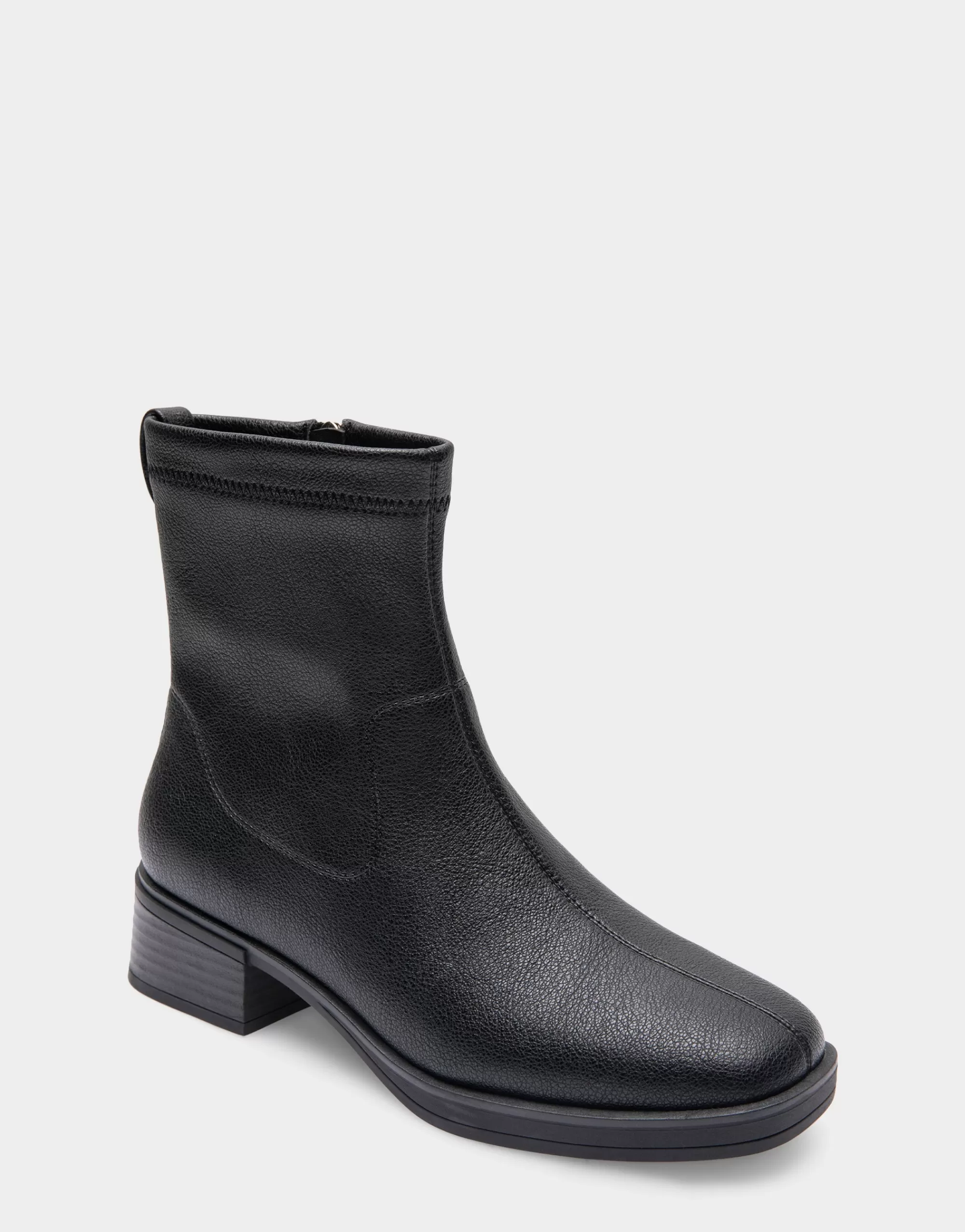 Aerosoles Ankle Boots*Comfortable Women's Stretch Equestrian Bootie in Black Pebbled Stretch Faux Leather