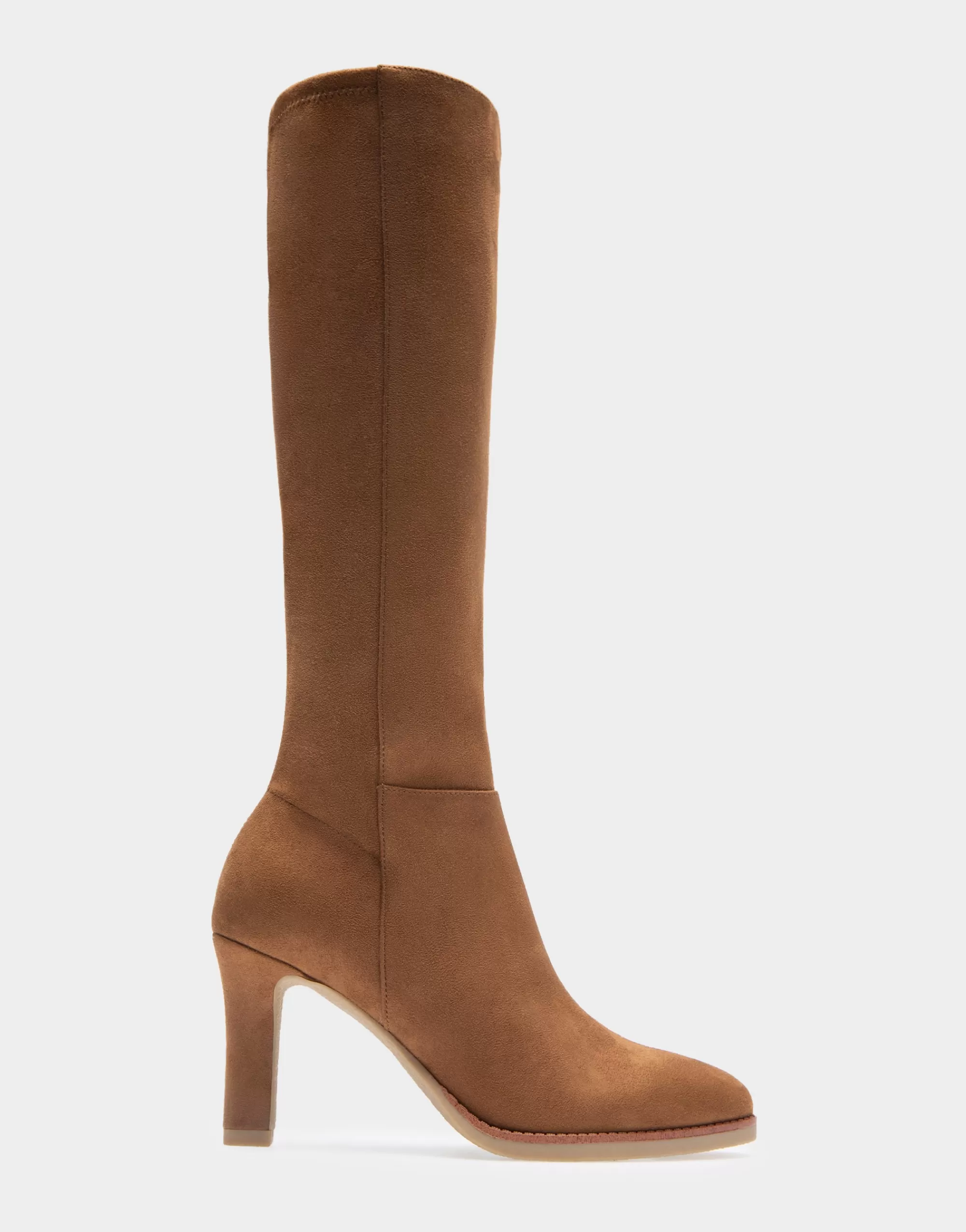 Aerosoles Heeled Boots | Tall Boots*Comfortable Women's Stretch Knee High Crepe Sole Stiletto Boot in Tobacco Faux Suede Faux Suede