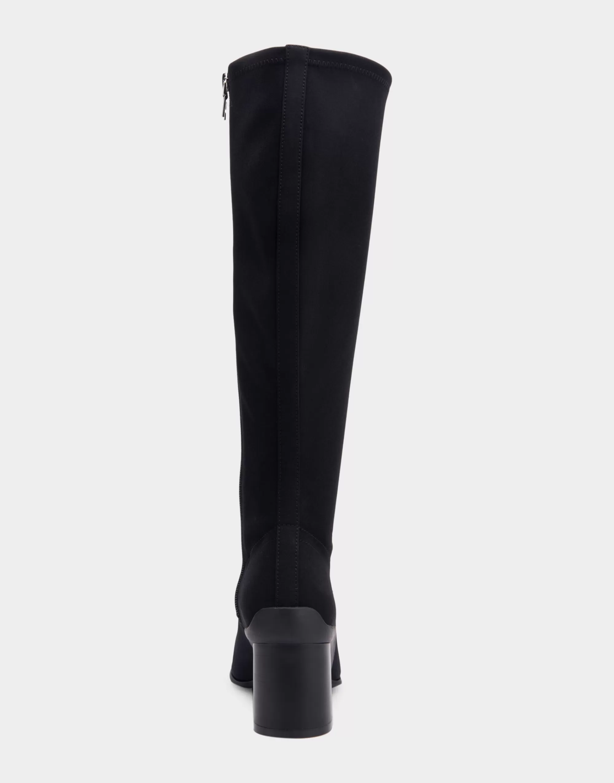 Aerosoles Heeled Boots | Tall Boots*Comfortable Women's Stretch Knee High Sculpted Heel Boot in Black Stretch Gabardine Fabric
