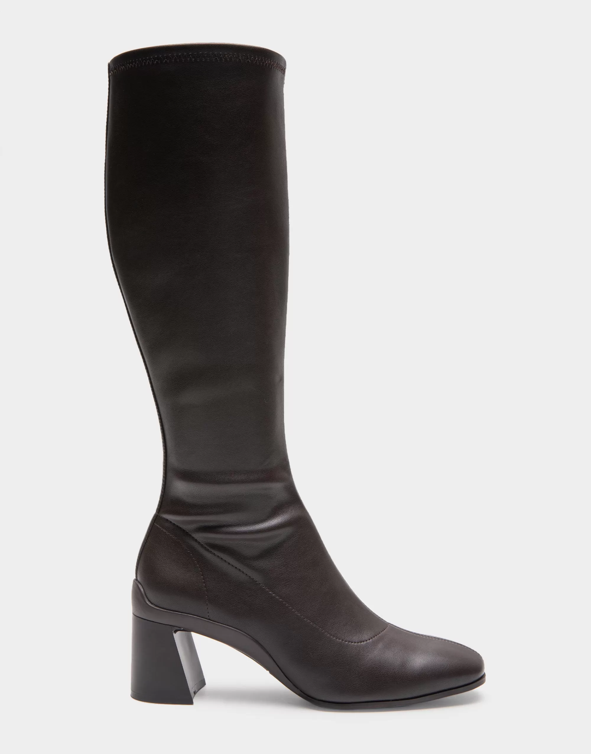 Aerosoles Heeled Boots | Tall Boots*Comfortable Women's Stretch Knee High Sculpted Heel Boot in Java Stretch Faux Leather Faux Leather