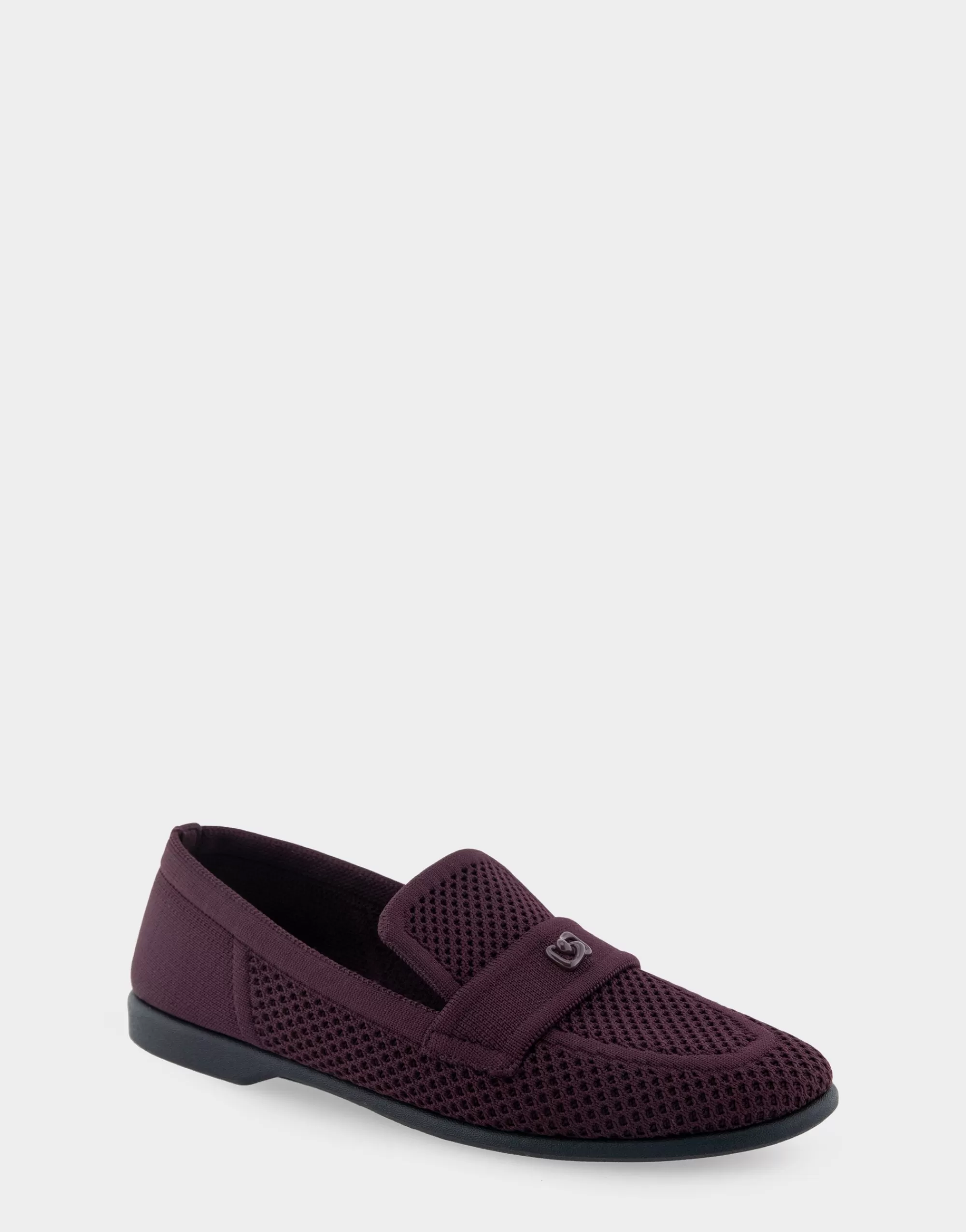 Aerosoles Wide Width Flats | Loafers*Comfortable Women's Stretch Knit Loafer in Deep Aubergine Knit Stretch Flyknit Fabric